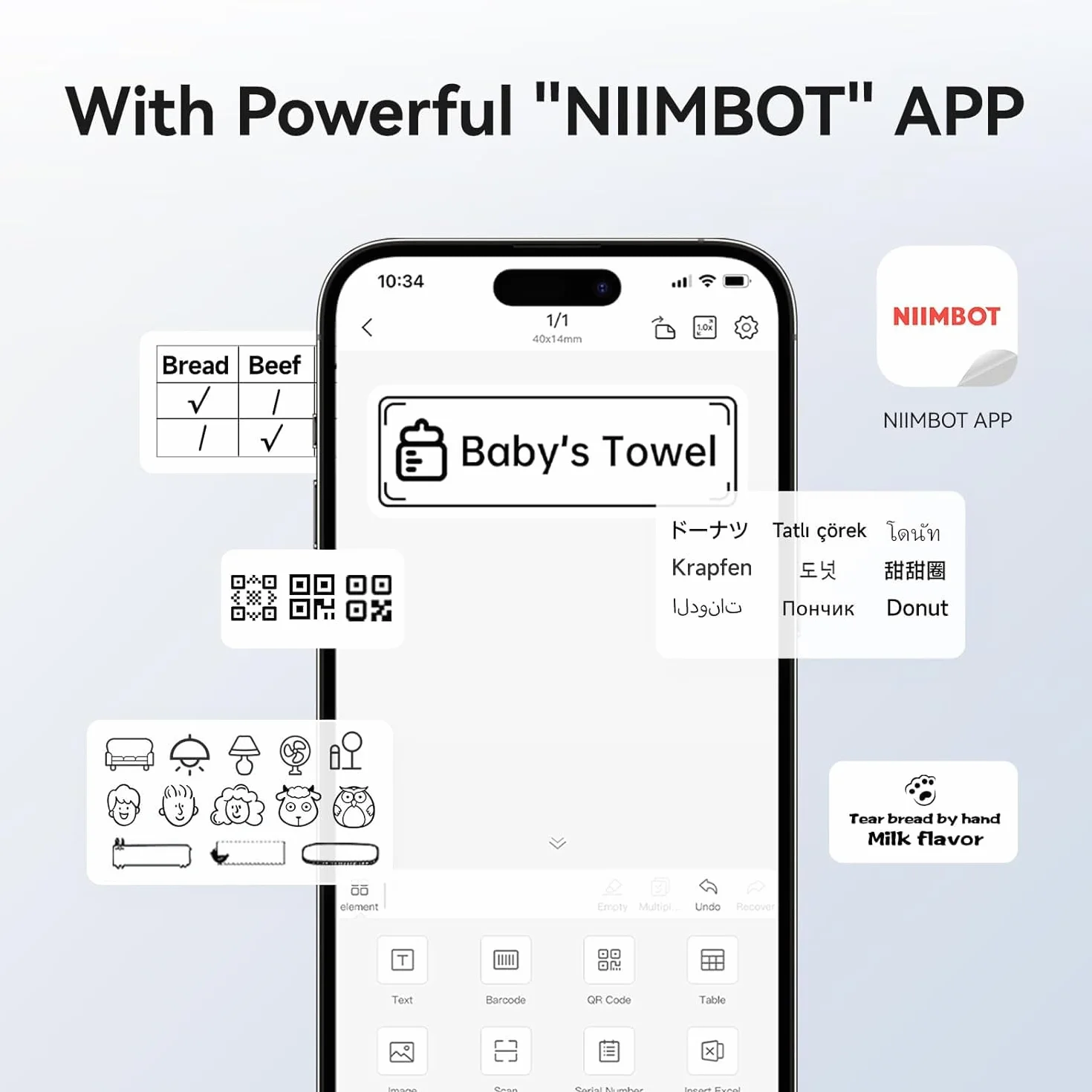 NIIMBOT Taśma termiczna do B21/B1/B3S, wodoodporna, olejoodporna i odporna na rozdarcie etykieta adresowa wysyłki, dostosowane etykiety naklejek 1,57 x 1,18 (40 x 30 mm), 230 na rolkę