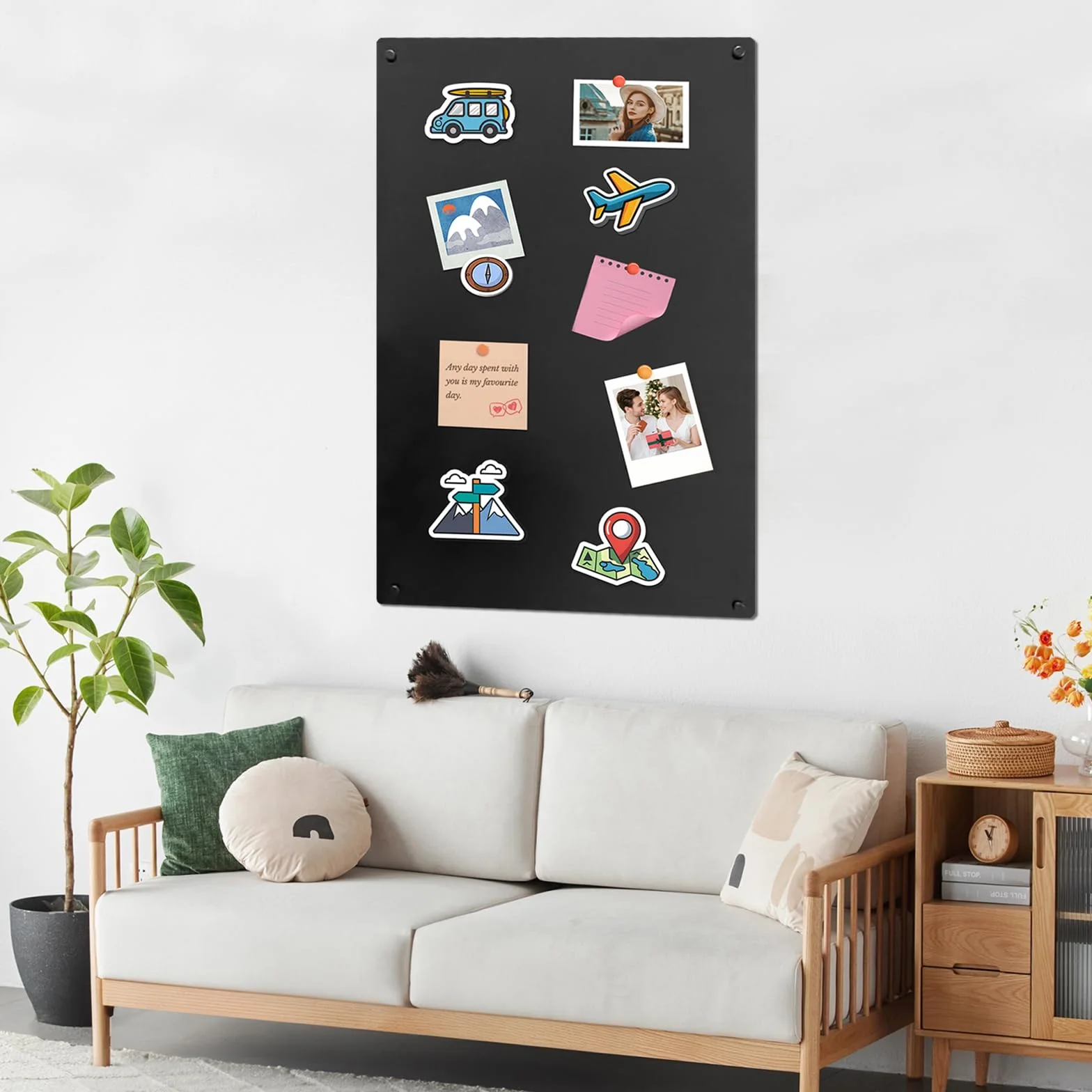 Magnetyczna tablica 80 x 50 cm czarna do kuchni biura pokoju dziecięcego