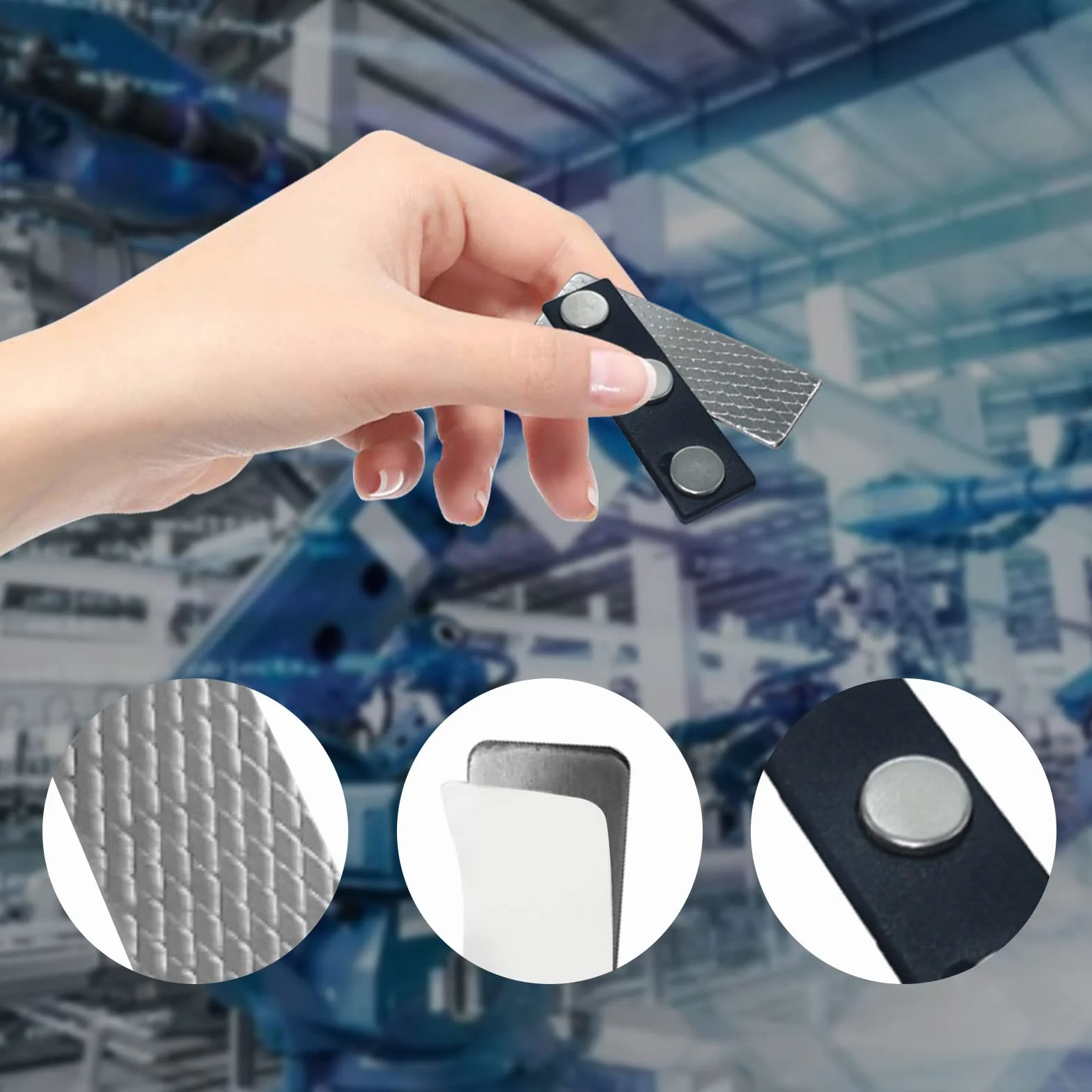 Magnetyczny uchwyt na identyfikator, 50 szt. magnetycznych identyfikatorów z imieniem i identyfikatorem, pusta zawieszka z imieniem biznesowym z 3 magnesami neodymowymi, magnesem DIY ID do kurtki,