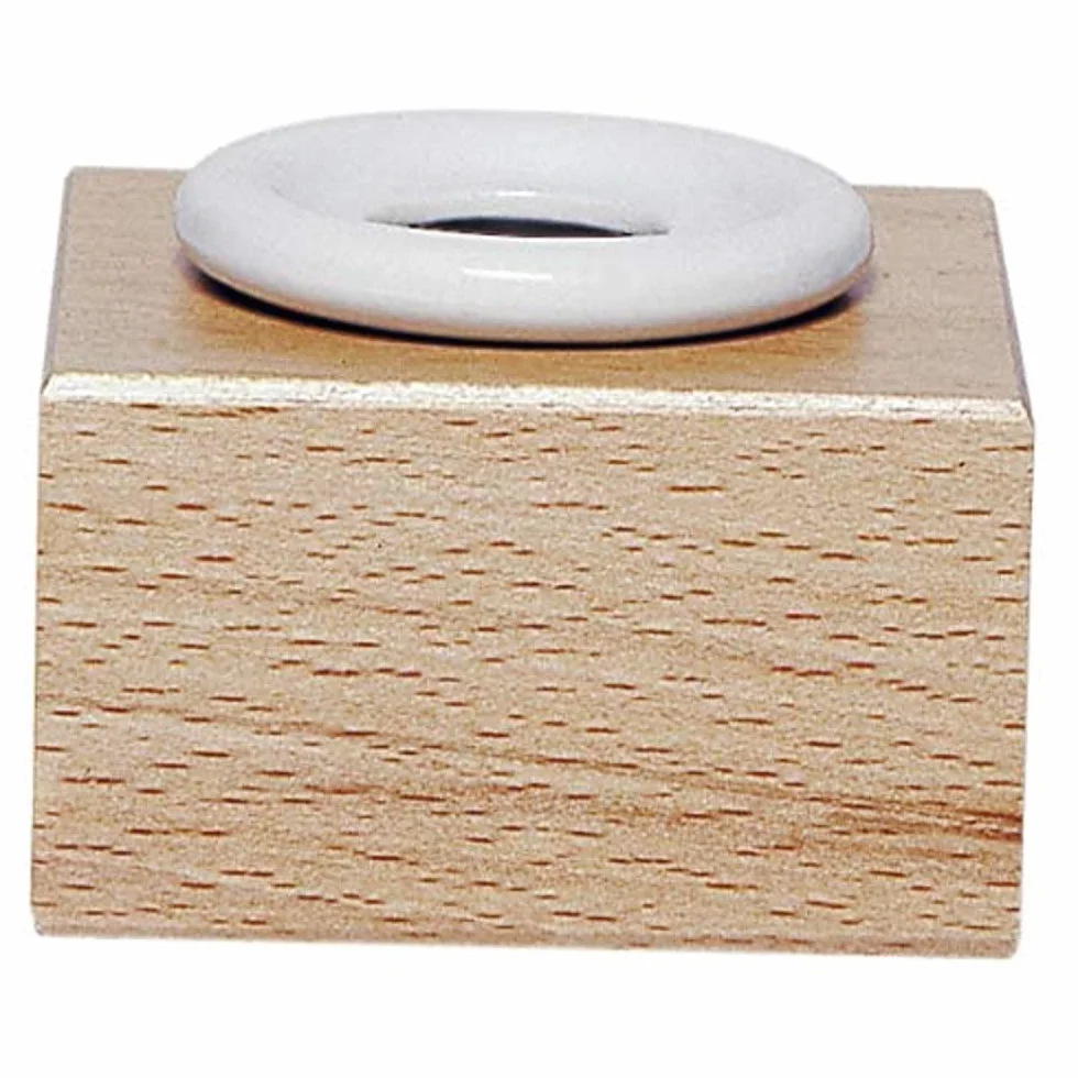 Jacques Herbin 24100T – Okrągły porcelanowy kałamarz z drewnianym stojakiem