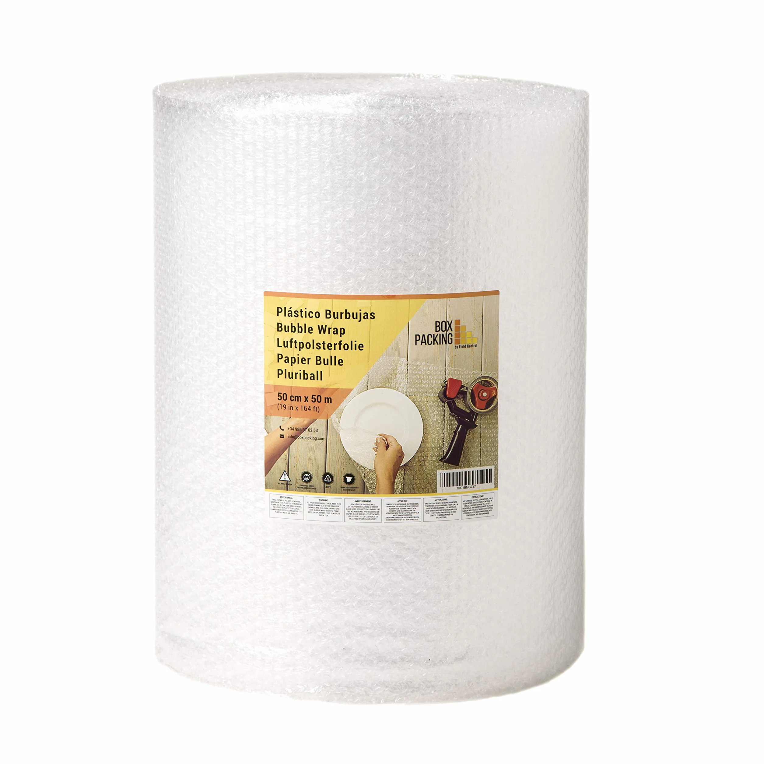 BOXPACKING | Plastikowe opakowania bąbelkowe | 50 cm szerokości x 50 metrów długości | Bubble Packaging Roll Paper Opakowanie Przeprowadzka | Papier bąbelkowy do pakowania