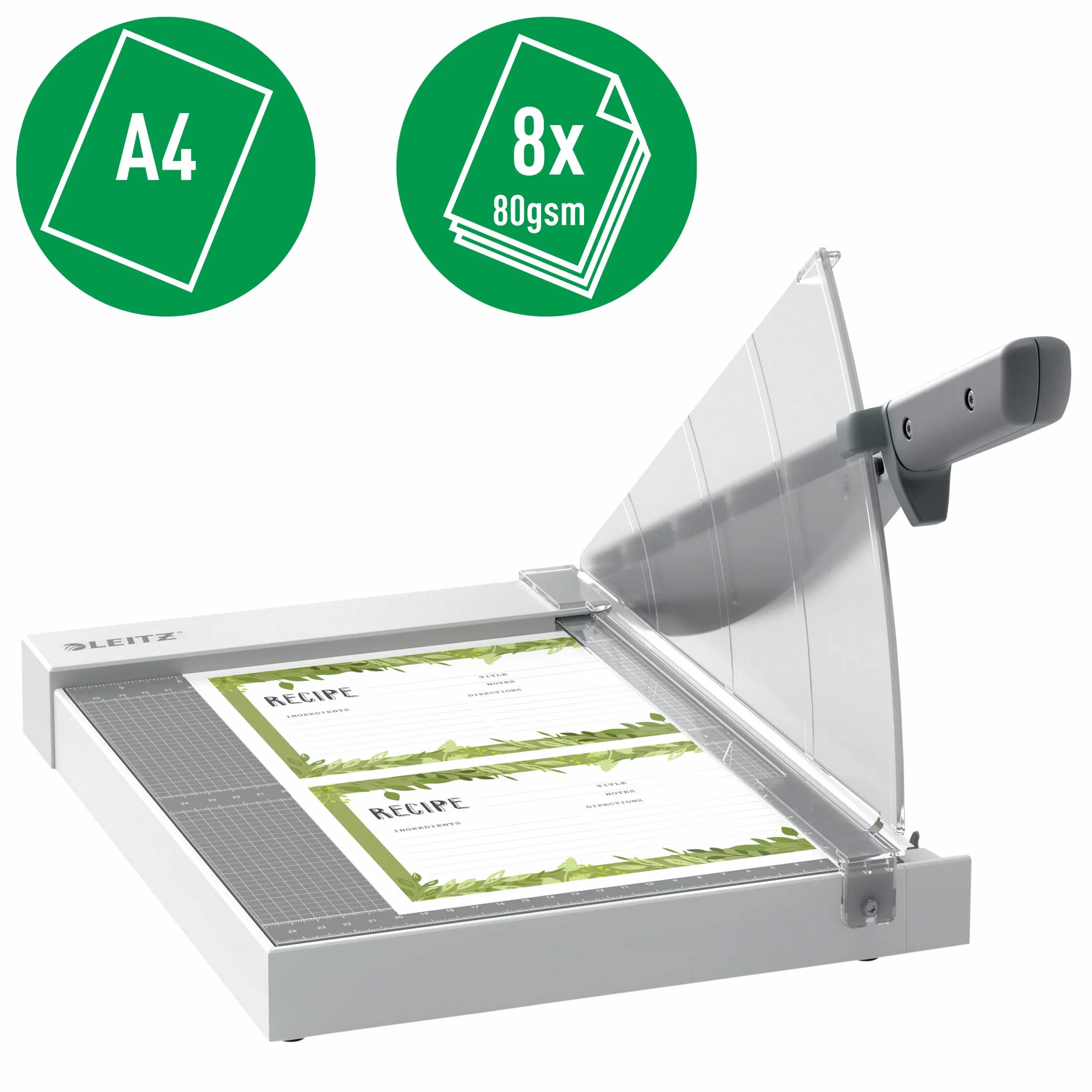 Leitz Gilotyna do Papieru Precision Home A4 305 mm Stalowe Ostrze Tnie 8 Kartek