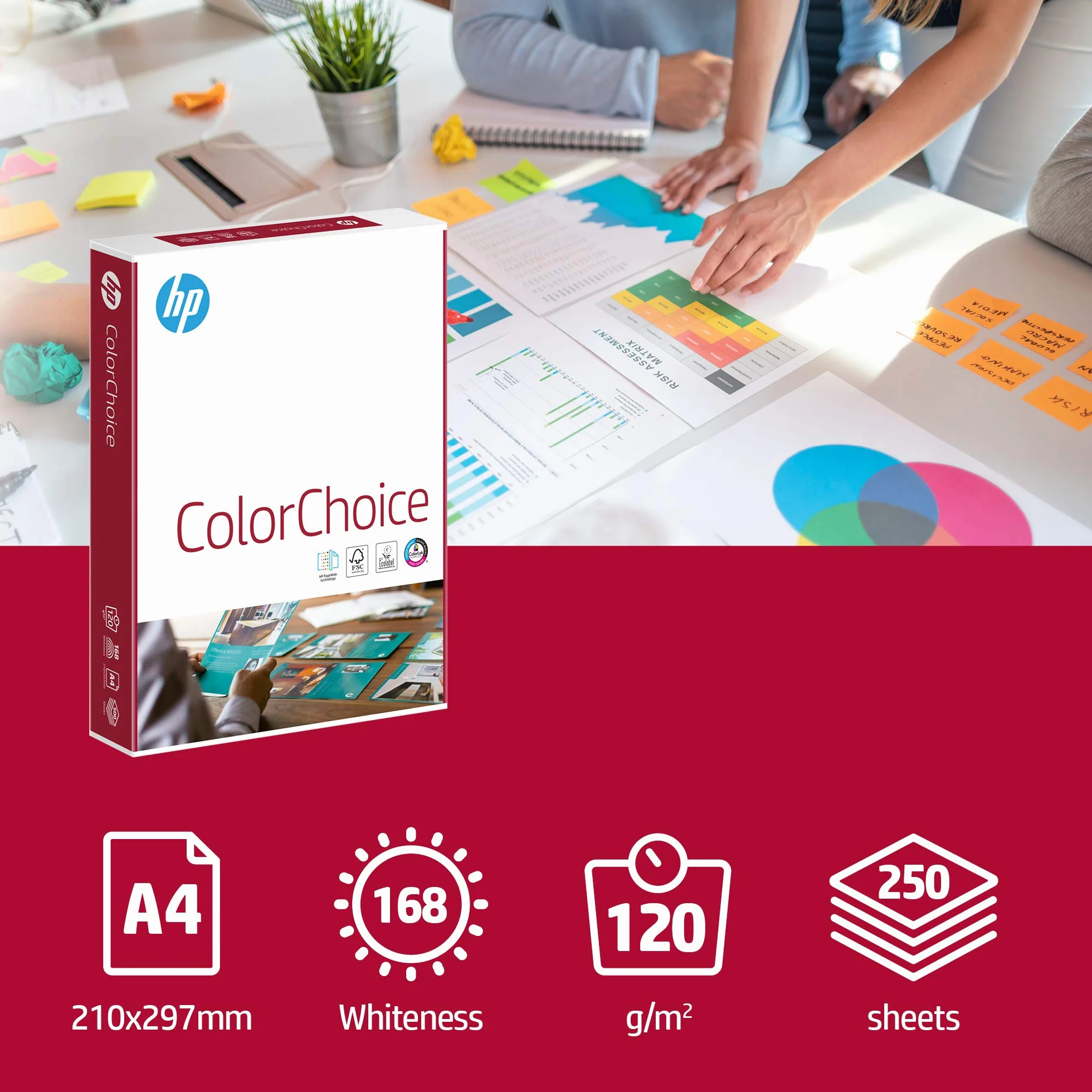 Hewlett-Packard CHP 753 Color-Choice papier laserowy 120 g DIN A4, 210 x 297 mm, wysoka biel, bardzo gładki, 1 karton = 8 sztuk
