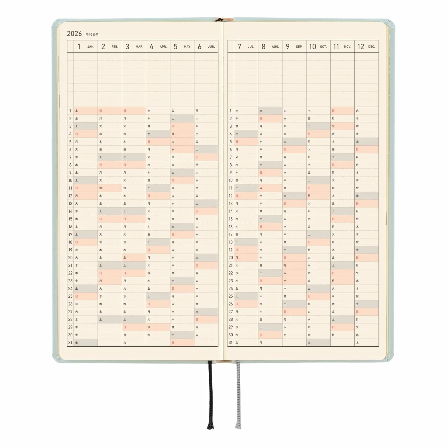 Hobonichi Techo 2026 Spring Weeks – Moomin: To the Outdoor Dance Hall (japoński, wysoki i cienki, kwietniowy start)