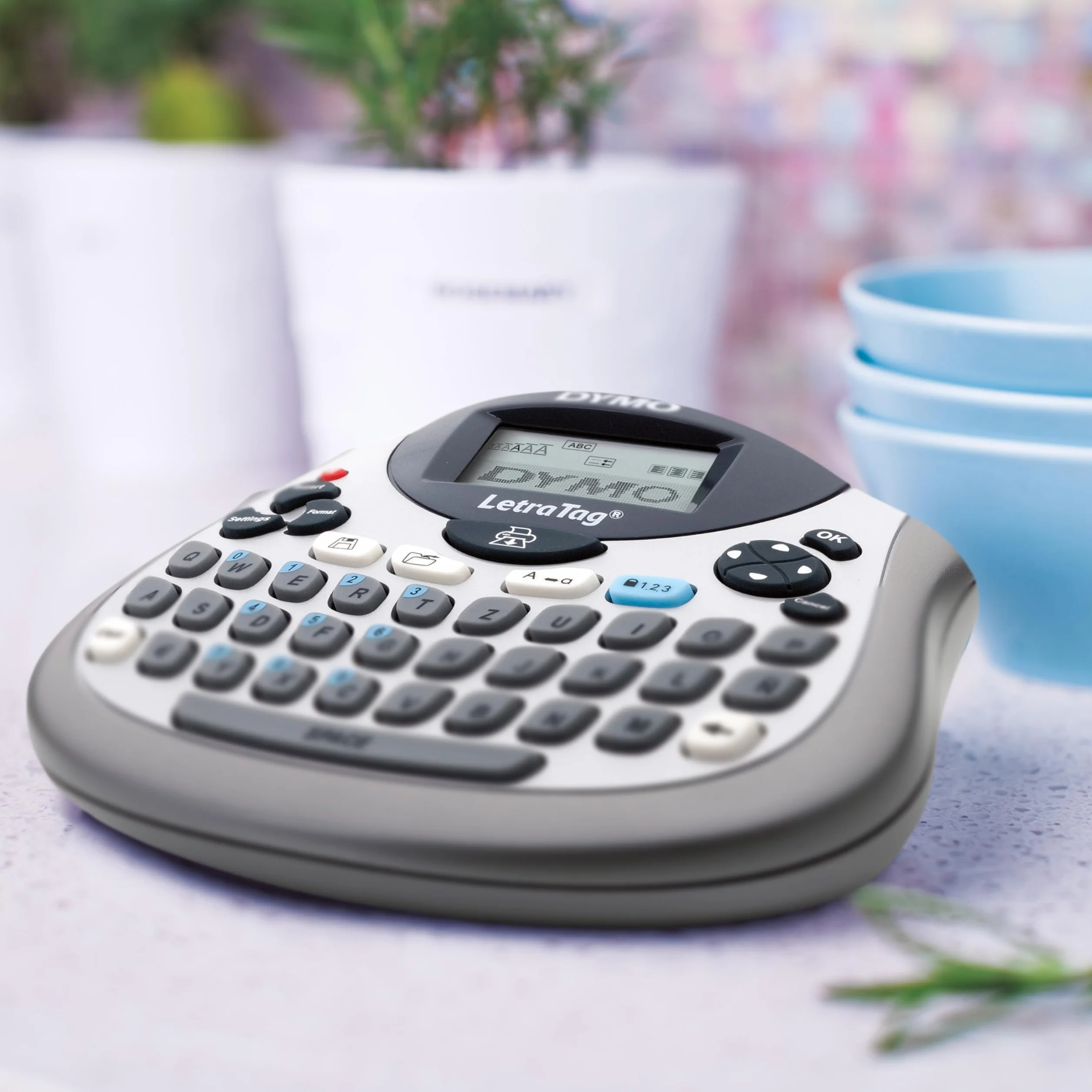 DYMO LetraTag LT-100T przenośne urządzenie do etykietowania z klawiaturą QWERTZ srebrne
