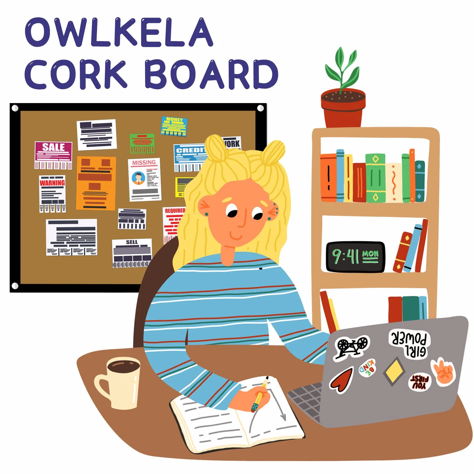 OWLKELA Tablica do przypinania z drewnianą ramą, tablica korkowa, tablica do przypinania z korka, tablica memo Board – materiały do mocowania i pisaki w zakresie dostawy, drewniana rama