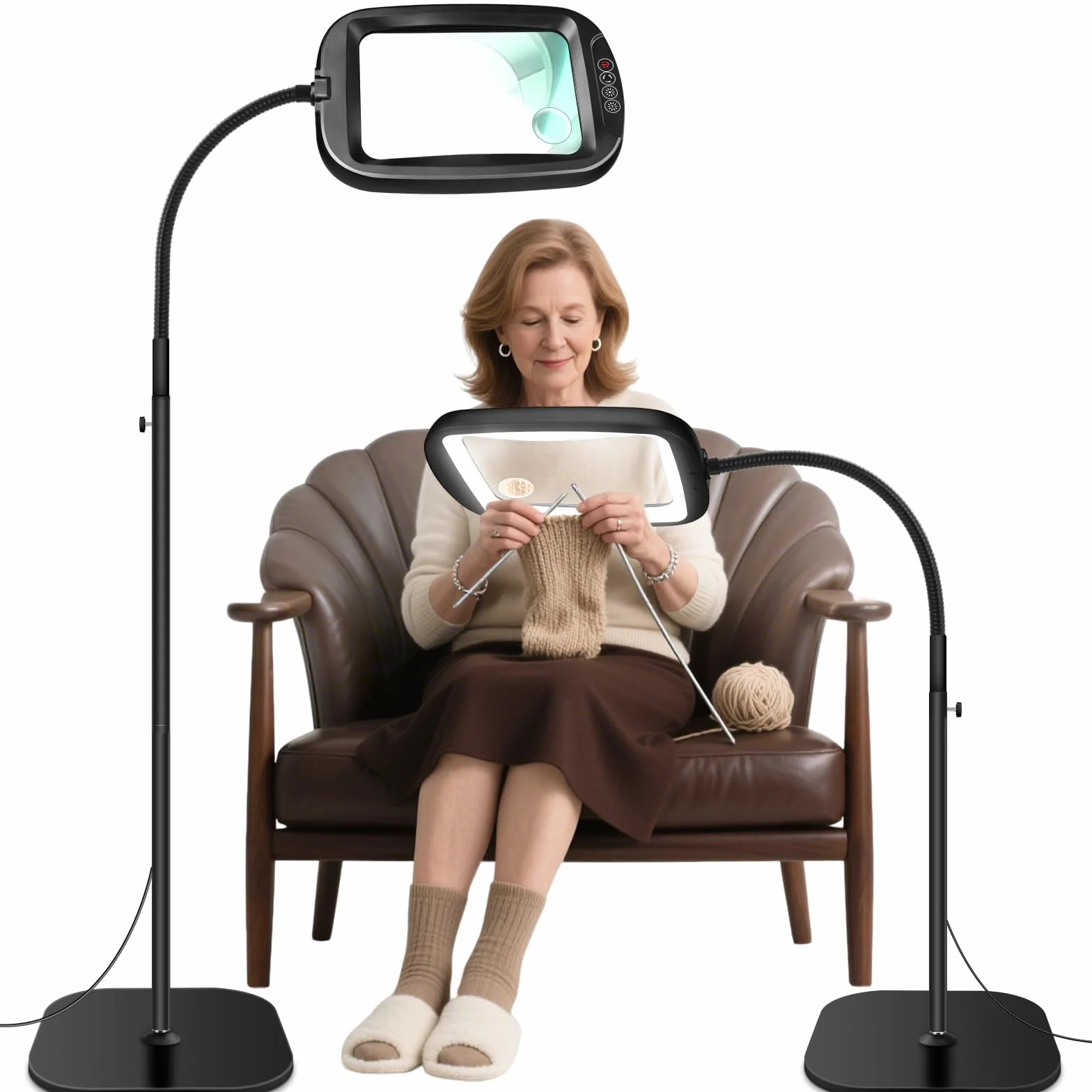 Lupa ze światłem 10x z ramieniem, lampa LED 60 diod, 5 trybów, ściemniana