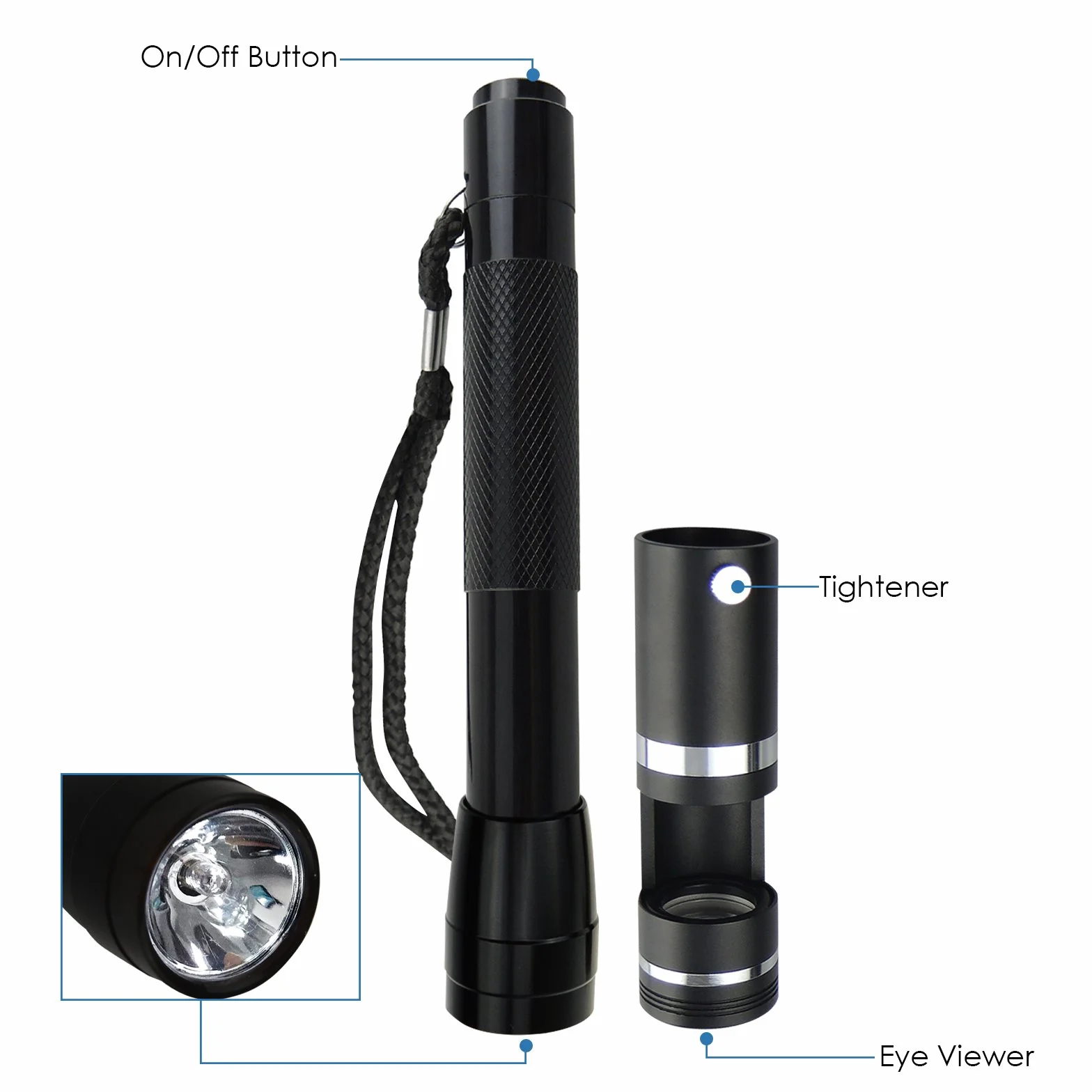 Profesjonalna lupa 18 mm 10 x Handheld Darkfield LED Polariskop z latarką, Dark Field Hastings lupa lupa