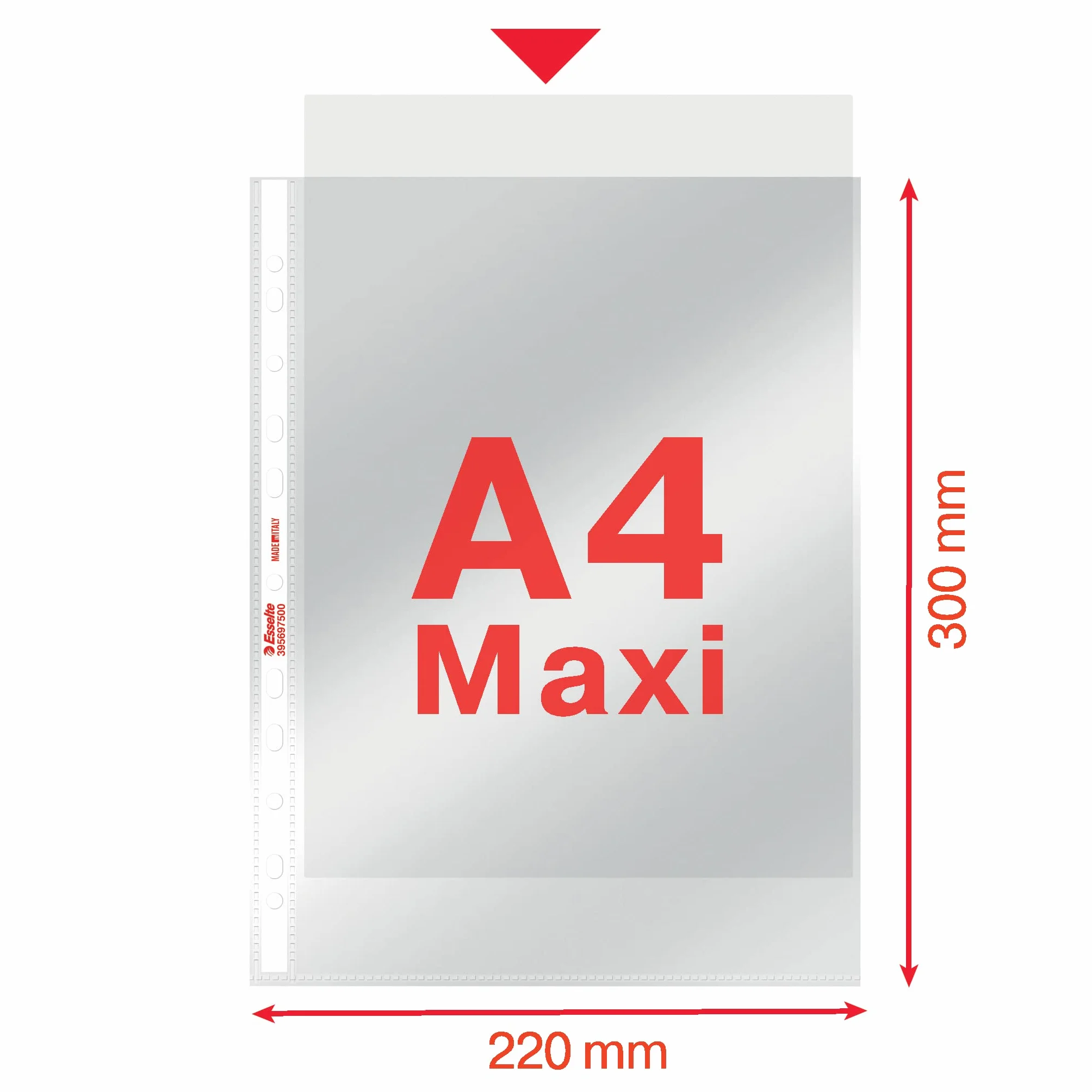 Esselte perforowane koperty, Copy Safe de Luxe, przezroczyste, etui na dokumenty 52 x 30 przezroczyste