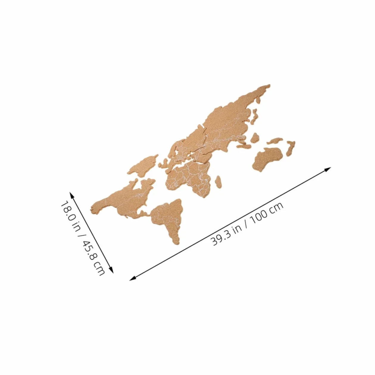 GARVALON 1 Zestaw Korkowa Mapa Samoprzylepna Mapa Korkowa Mapa Świata Tablica Korkowa Do Podróży Dekoracja Podróży Samoprzylepna Mapa Podróży Sztuka Mapa Świata Dekoracja Ścienna Drewniana