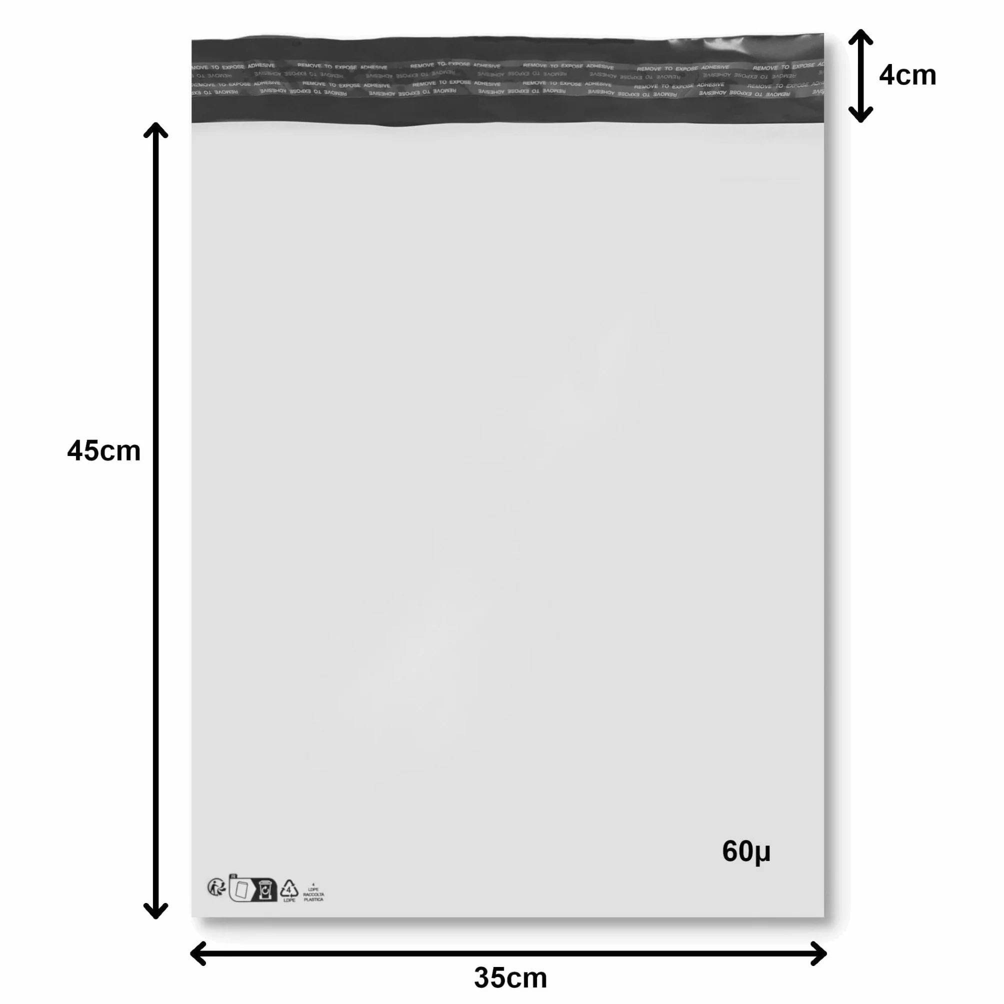 Zestaw 50 białych nieprzezroczystych kopert plastikowych A3 350 x 450 mm, kieszenie wysyłkowe 35x45 cm 60 mikronów. 22g cienka koperta o wysokiej wytrzymałości, lekka, mocna, odporna na manipulacje i