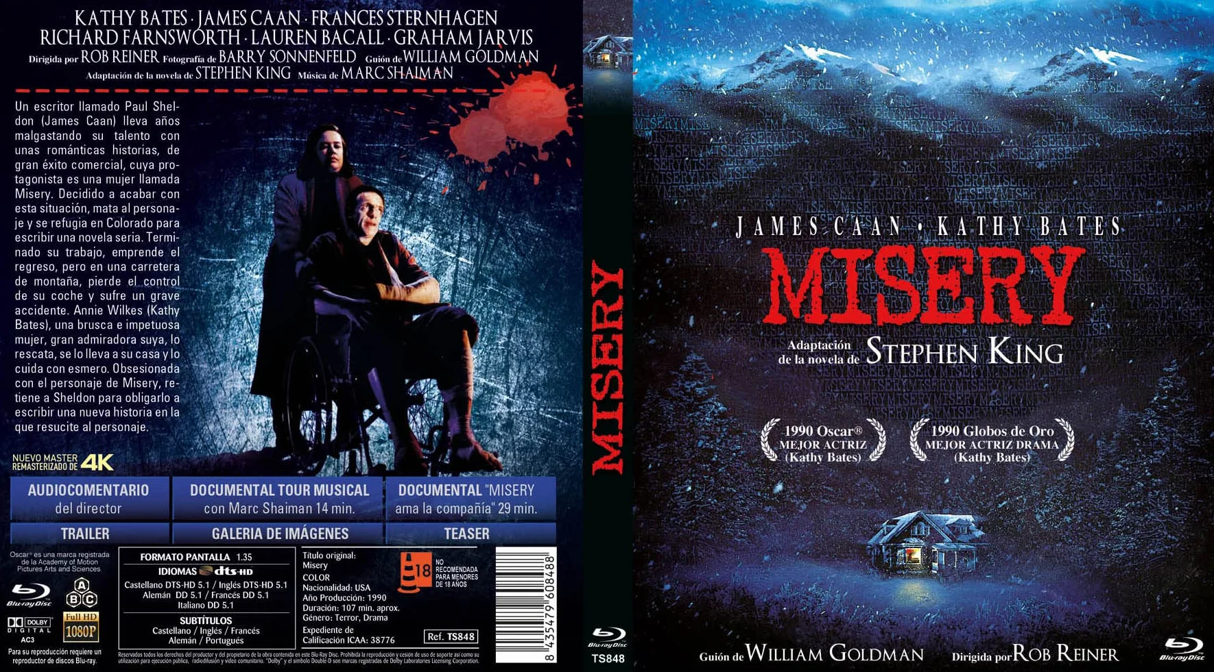 Edición Especial Limitada Con Funda y Postales BD 1990 Misery [Blu-Ray] [Import]