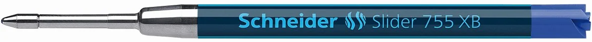 Schneider Slider 755 wkład do długopisu (technologia ViscoGlide, odporny na działanie dokumentów, XB = bardzo szeroki) opakowanie 10 sztuk, niebieski