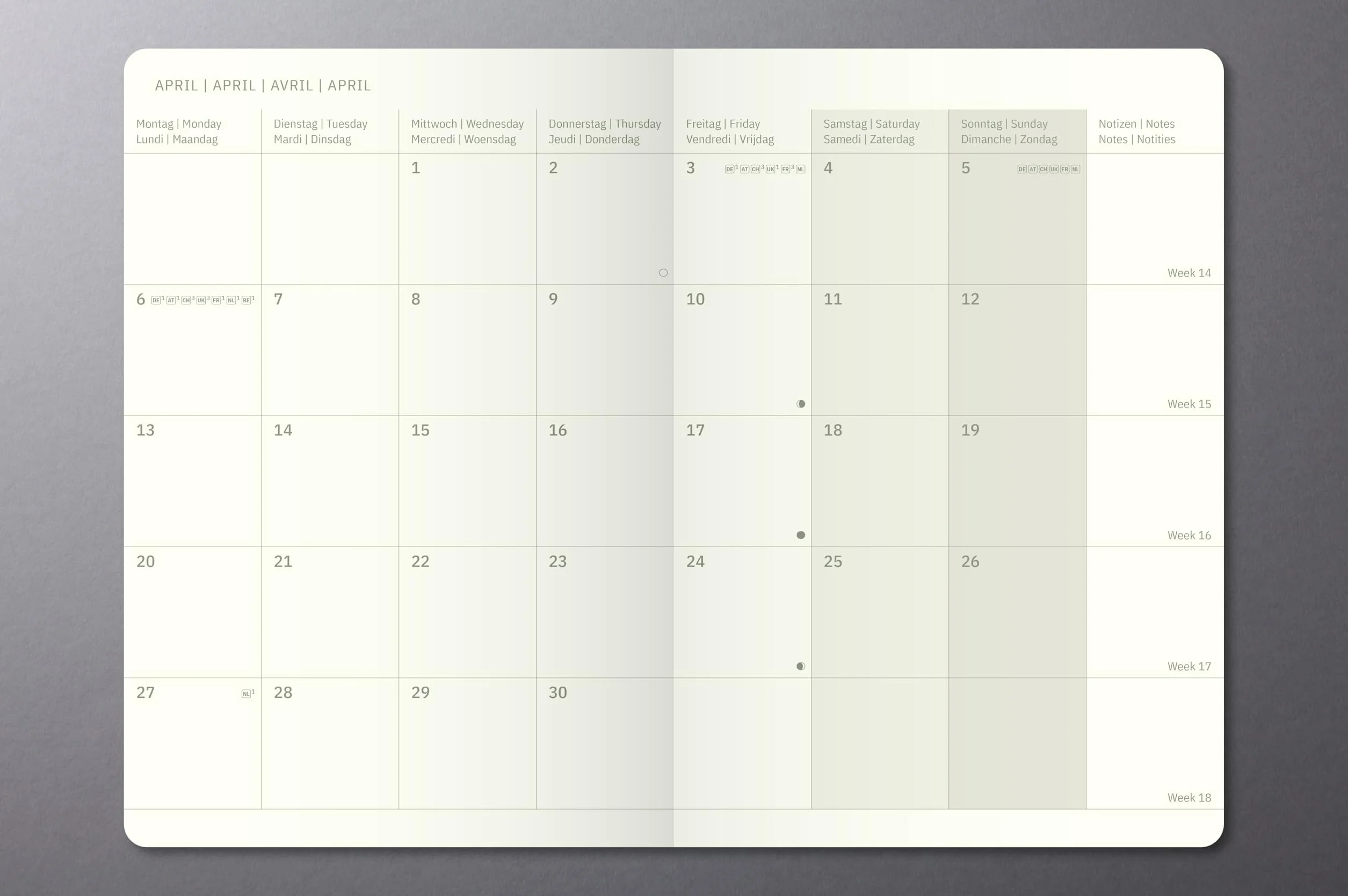 SIGEL C2684 Monats-Kalenderheft Conceptum 2026, ca. A5, , schwarz: Agenda Conceptum, Classic, Softcover