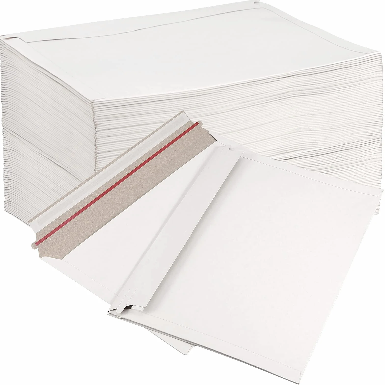 SINJEUN 100 sztuk kopert kartonowych A4 C4 325 mm x 230 mm samouszczelniające białe z twardą tablicą Manilla
