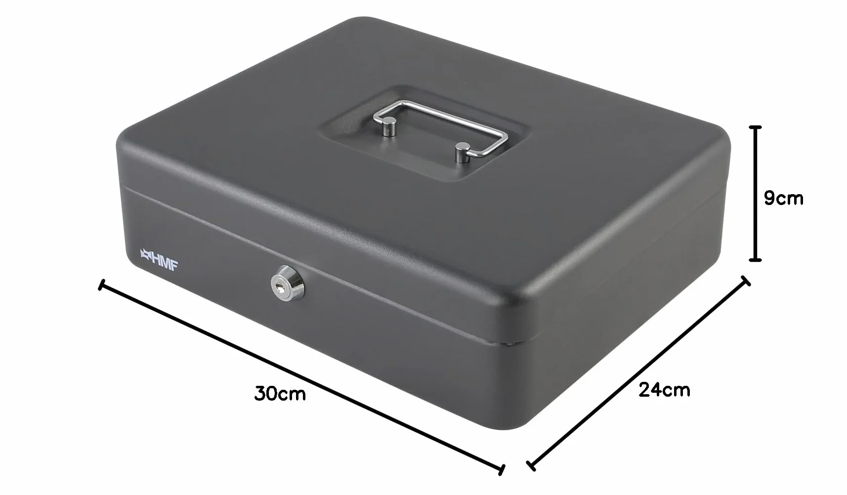 HMF 10130-02 kasetka na pieniądze 30 x 24 x 9 cm, czarna