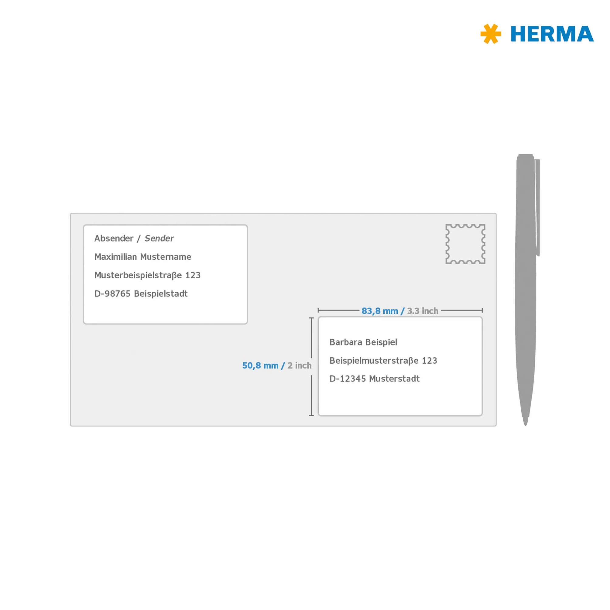 HERMA Samoprzylepne etykiety A4 83,8 x 50,8 mm 250 sztuk do drukarek laserowych i atramentowych