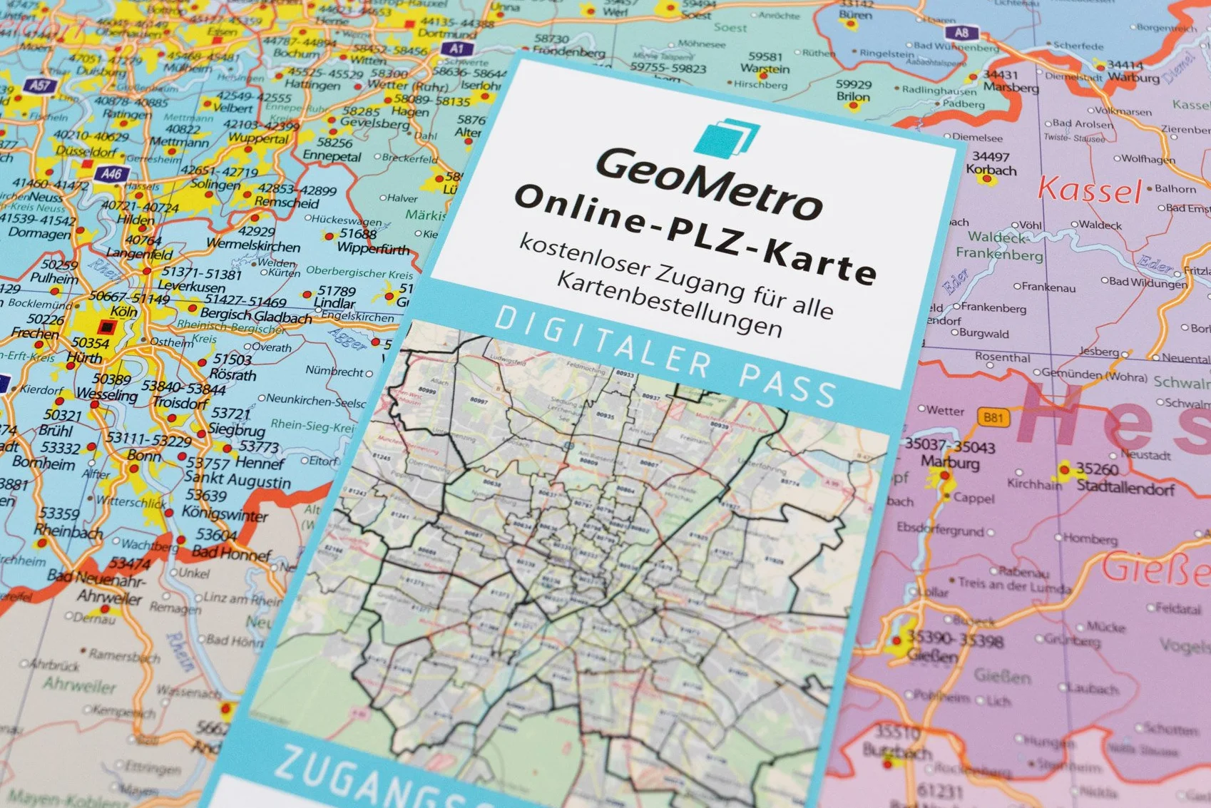 XL mapa z kodem pocztowym Niemiec z laminowaniem, DIN B0, 100 x 140 cm, do pisania, zmywalna, z krajami związkowymi związkami, w zestawie karta online z kodem pocztowym