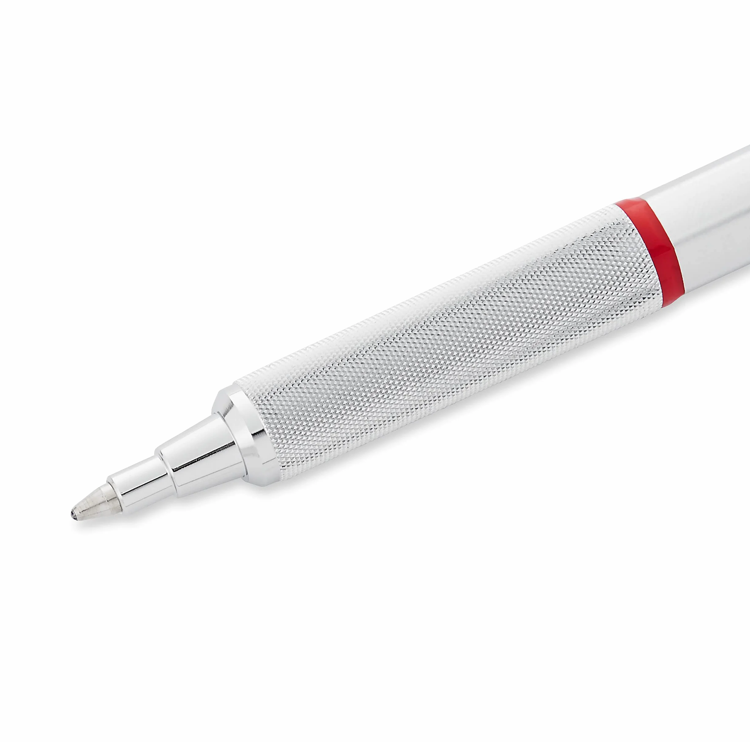 rOtring Rapid Pro wysuwany długopis techniczny do rysowania, średni punkt, niebieski atrament, srebrny, w pełni metalowy korpus