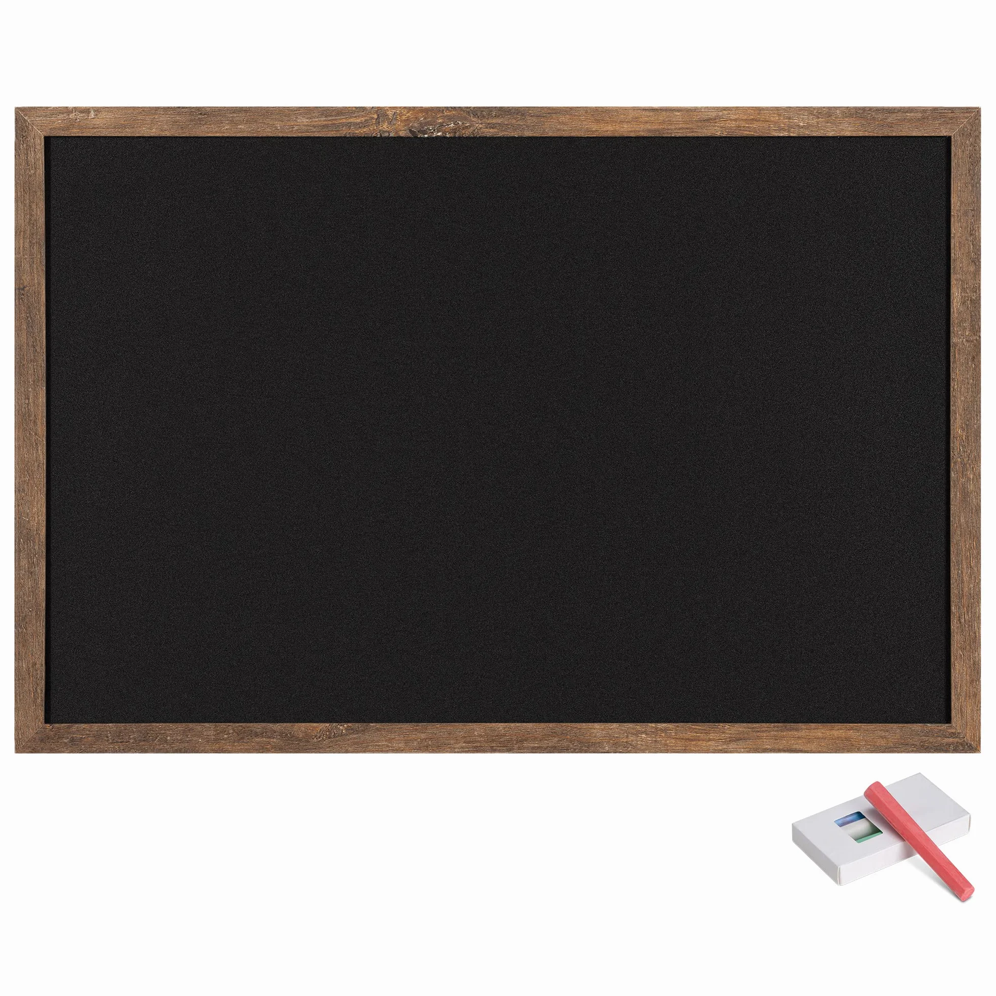 Tablica kredowa Navaris w drewnianej ramie - 70 x 50 cm - zawiera 4 kolory kredy - w zestawie materiał mocujący - do zawieszenia poziomo lub pionowo