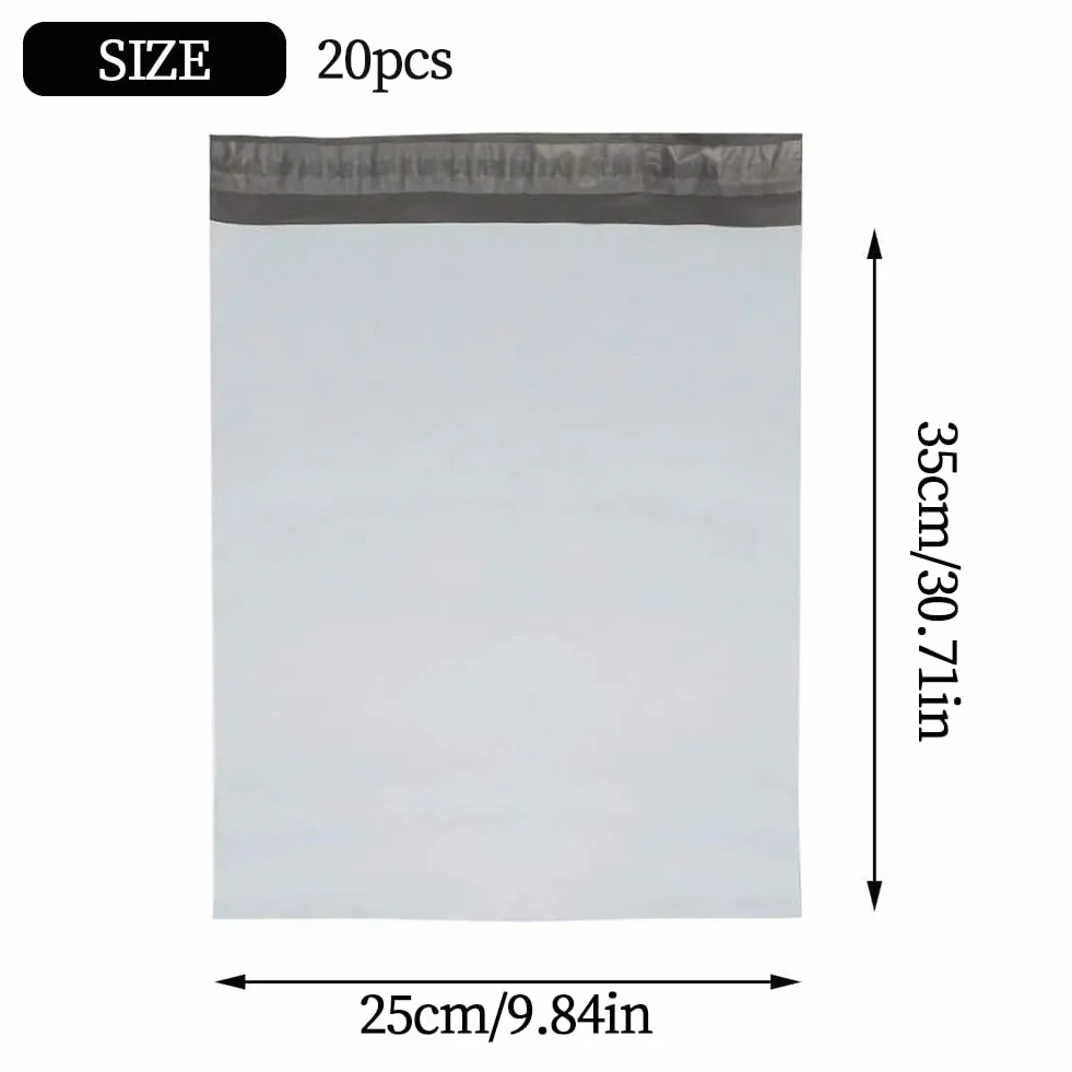 20 plastikowych przesyłek, kopert kurierskich, koperty pocztowe dla kurierów, 25 x 35 cm, plastikowe koperty wysyłkowe, torby wysyłkowe, samoprzylepne torby pocztowe