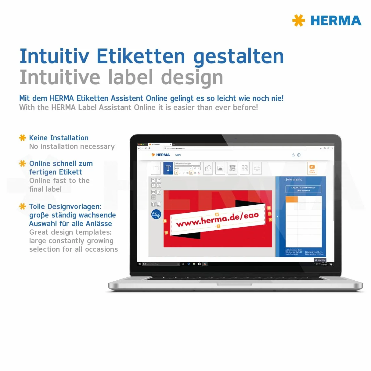 HERMA samoprzylepne usuwalne, wielofunkcyjne etykiety, 12 etykiet na arkusz A4, 300 etykiet do drukarek, duże, 88,9 x 46,6 mm (10010)
