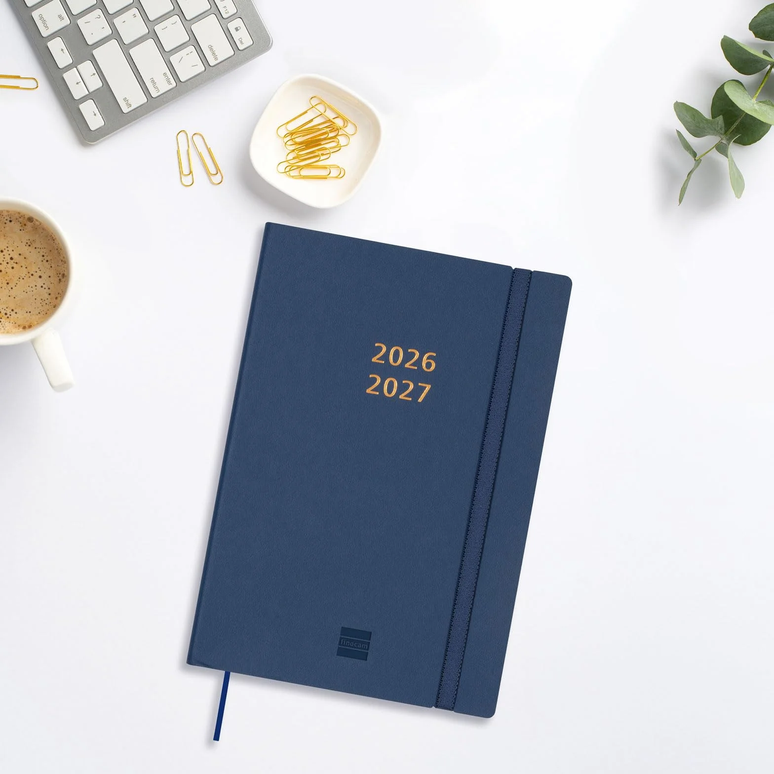 Finocam Mara Weekly Planner 18-Month | Weekly View Vertical Layout · July 2026 to December 2027 | Blue · International - Week-to-view diary