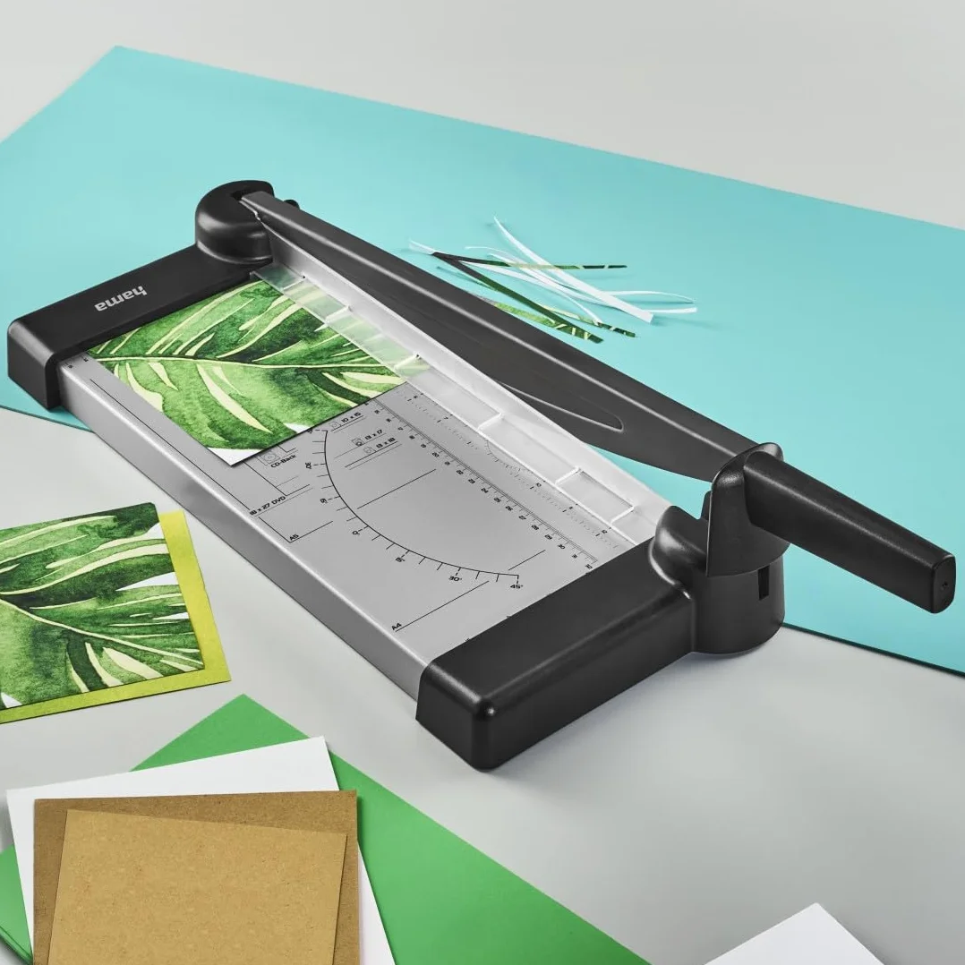 Hama gilotyna do folii i papieru Pro Cut S330PL (domowa oraz do biura, długość cięcia 330 mm, do 10 kartek) srebrna