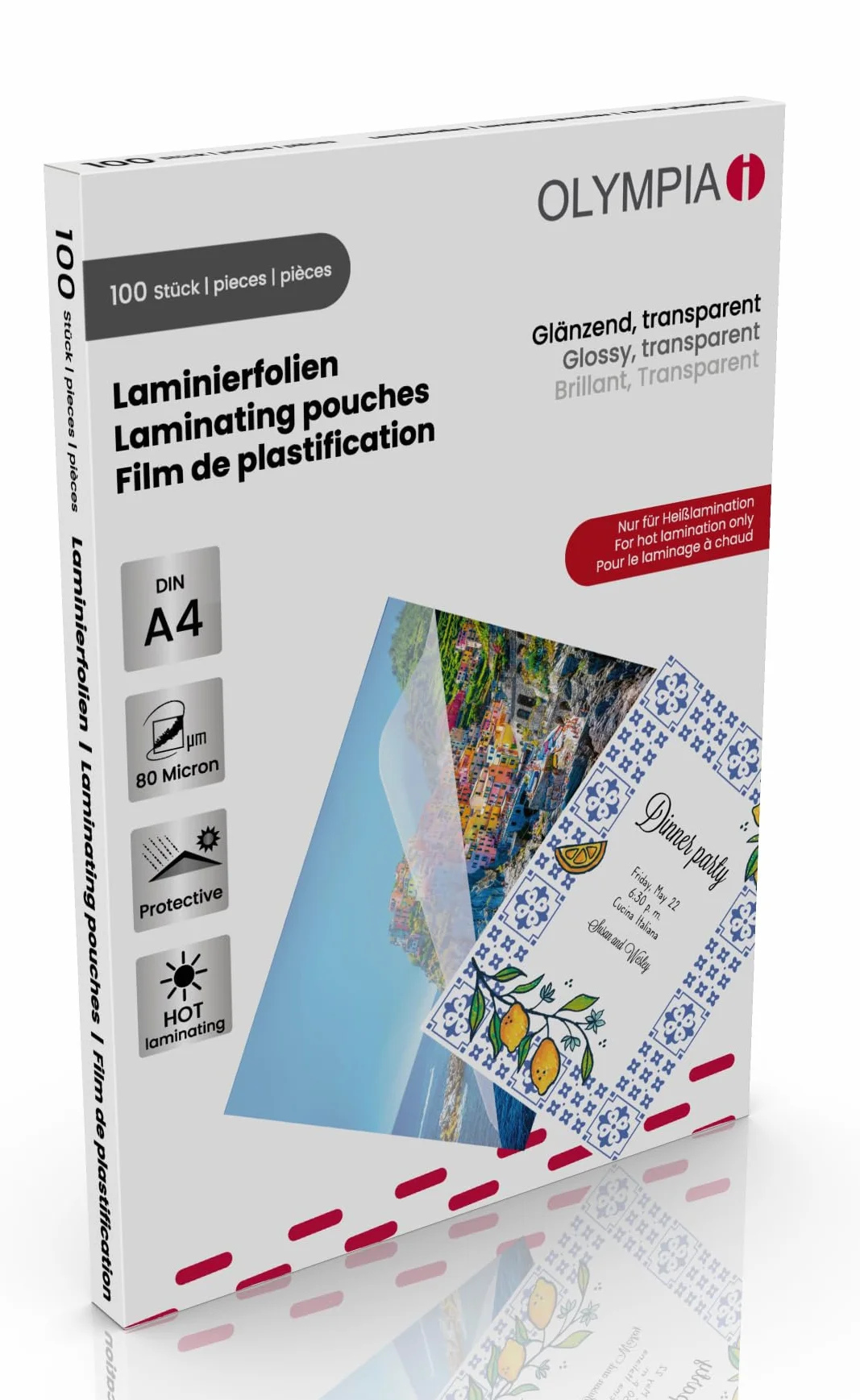 Olympia 9166 Folia do Laminowania, Przezroczysty, 100 Sztuk