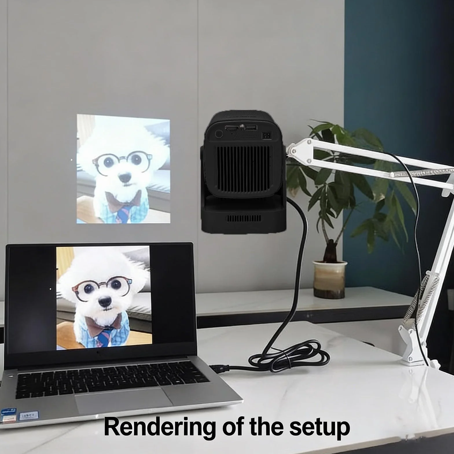 CHICIRIS Inteligentny Projektor Artystyczny do Rysowania HD 1280x720 ze Stojakiem Zaciskowym 100-240V
