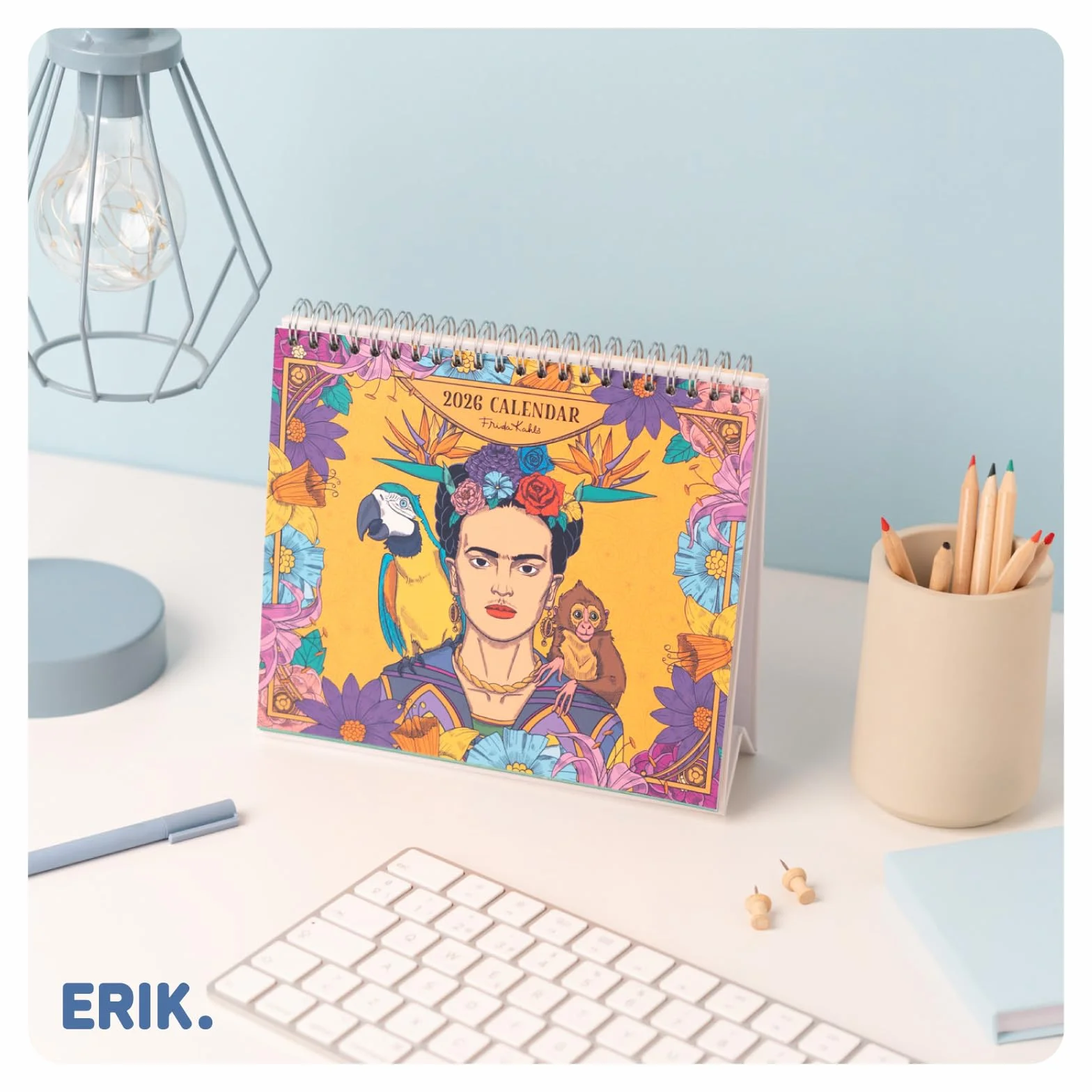 Grupo Erik Desk Calendar 2026 - Frida Kahlo Calendar 2026 Month To View | Monthly Desk Planner, Desktop Gifts Under 10 Pounds | Frida Kahlo Gifts For Friends