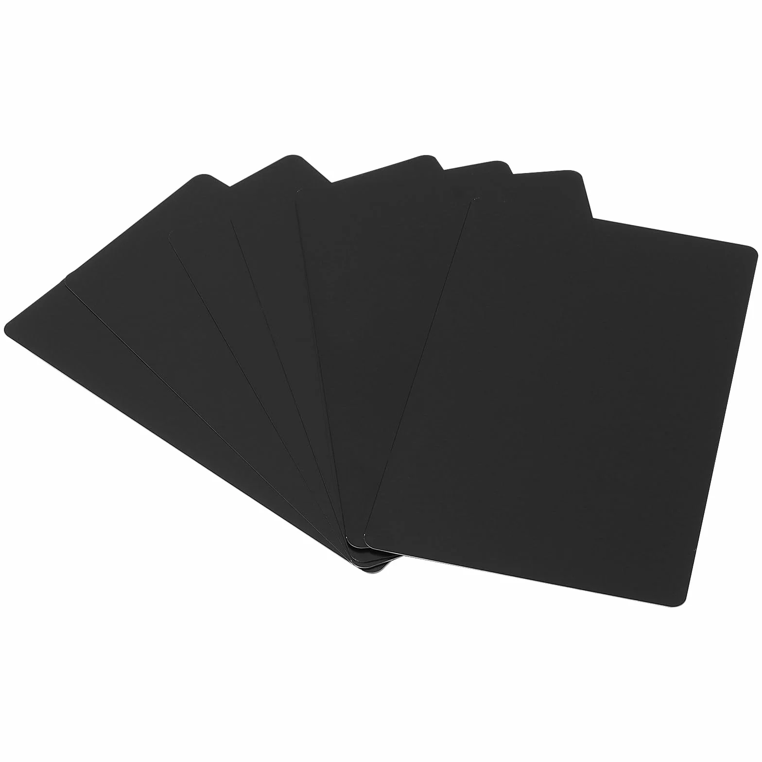 KEILEOHO 150 sztuk aluminiowych wizytówek, puste czarne, 86 x 54 x 0,21 mm, metalowe wizytówki, puste wizytówki do biura, DIY, karty podarunkowe, oznaczenie laserowe