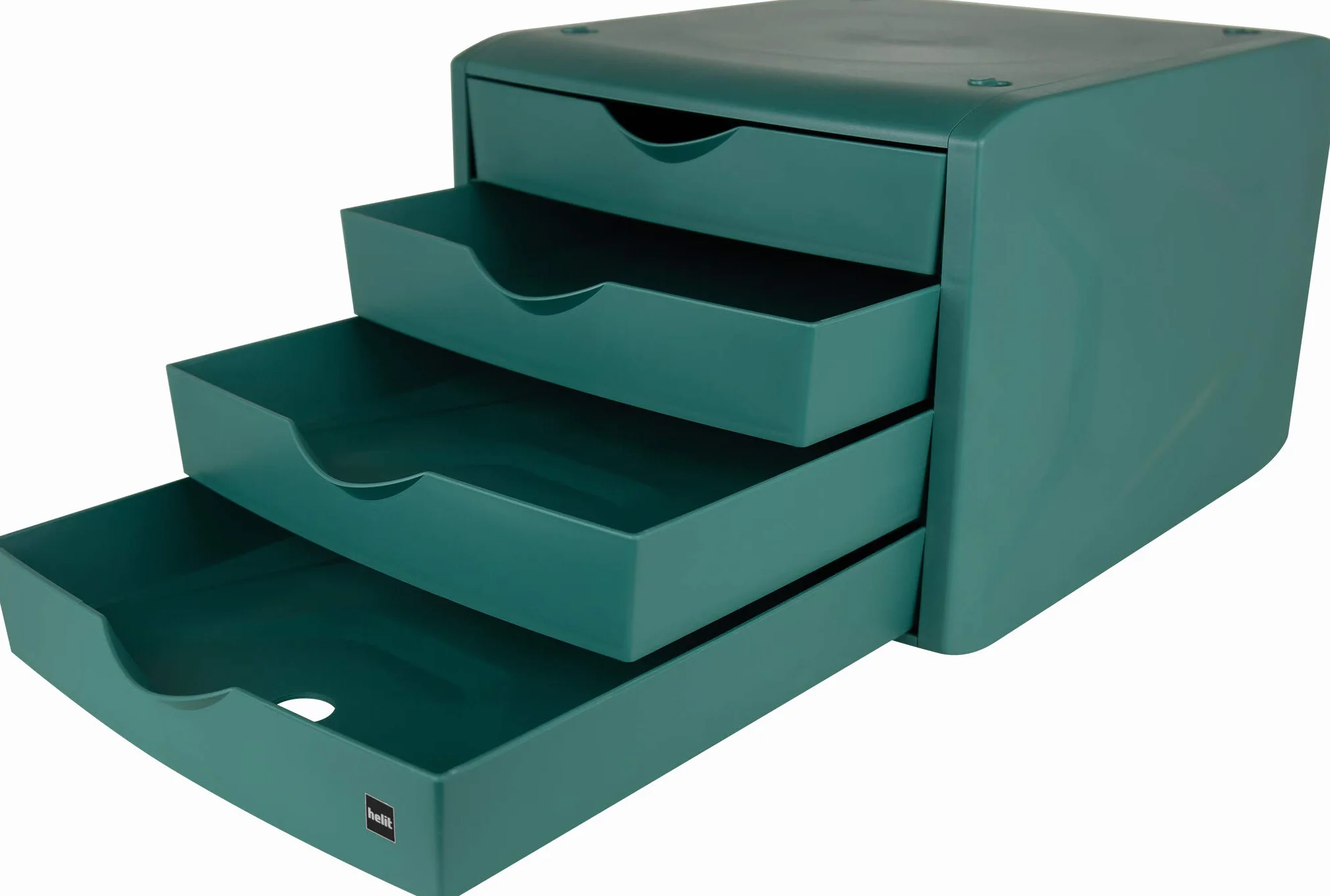 Helit H6429552 pudełko z szufladami The Green Chameleon z tworzywa sztucznego z recyklingu Blauer Engel zielony