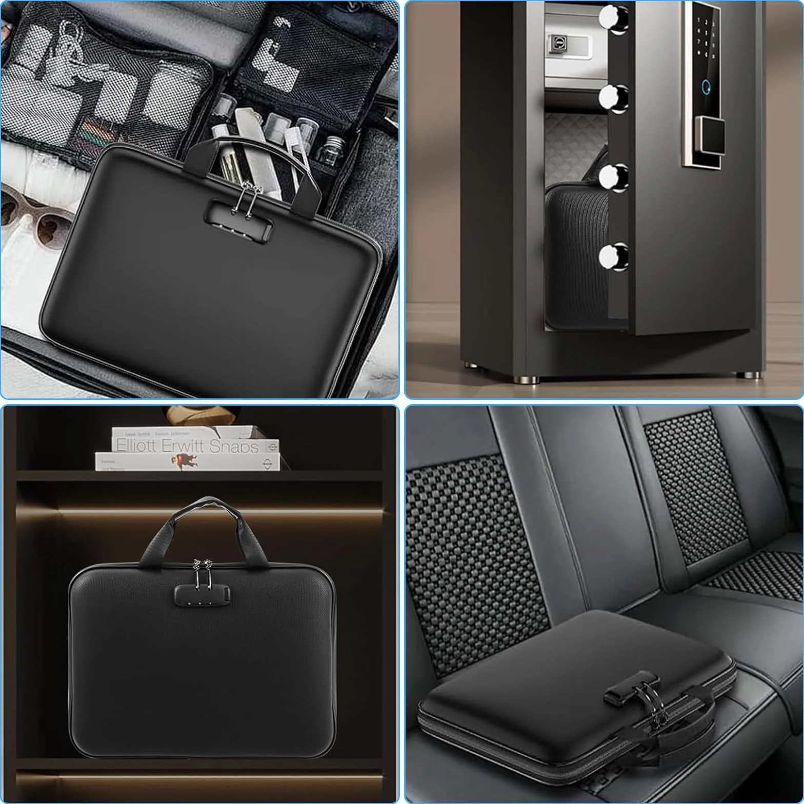 Sejf ognioodporny torba na dokumenty 36x28x7,5 cm organizer A4 wodoodporny