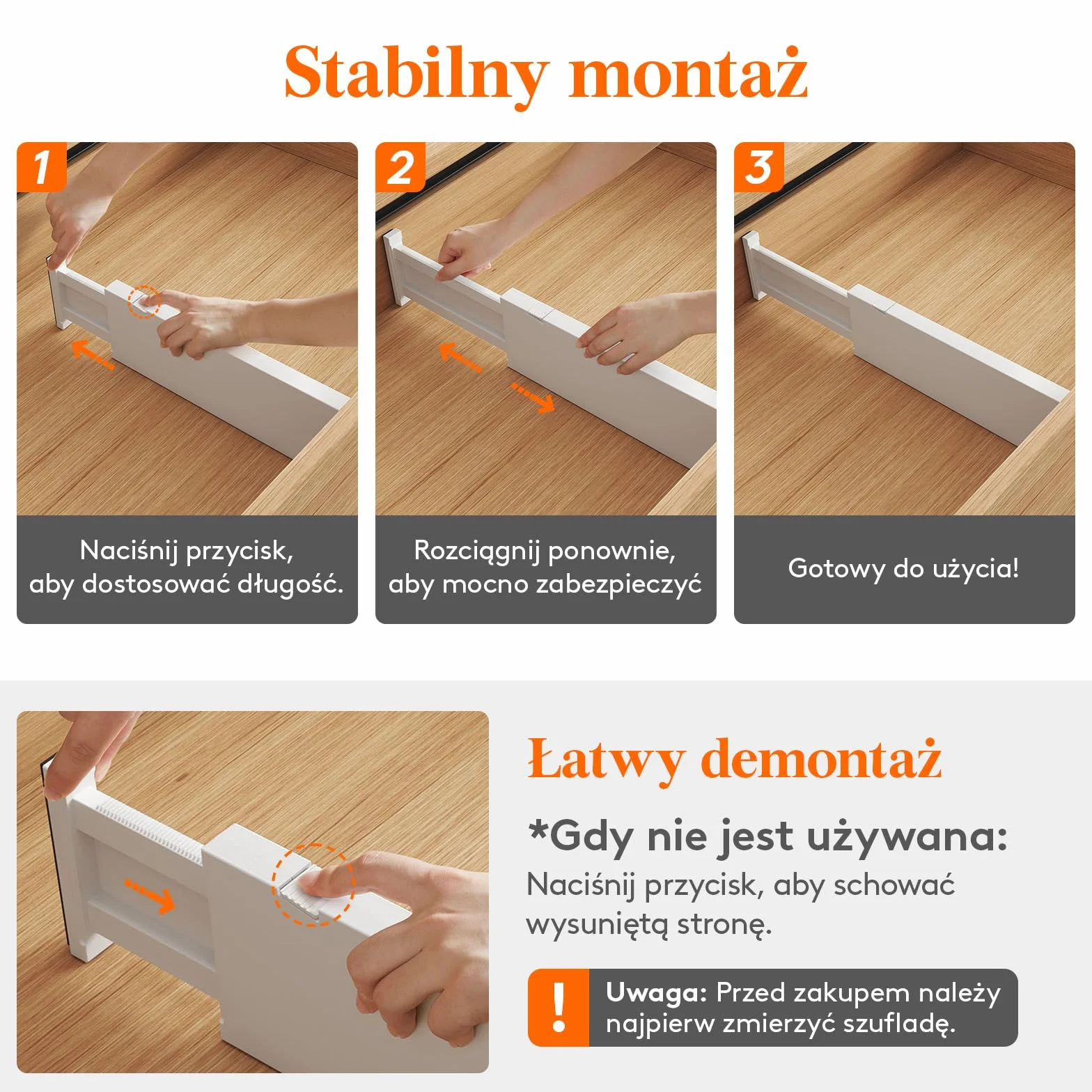 Lifewit Organizery do Szuflad 10 cm, 34,3-55,9 cm, Regulowane Separatory