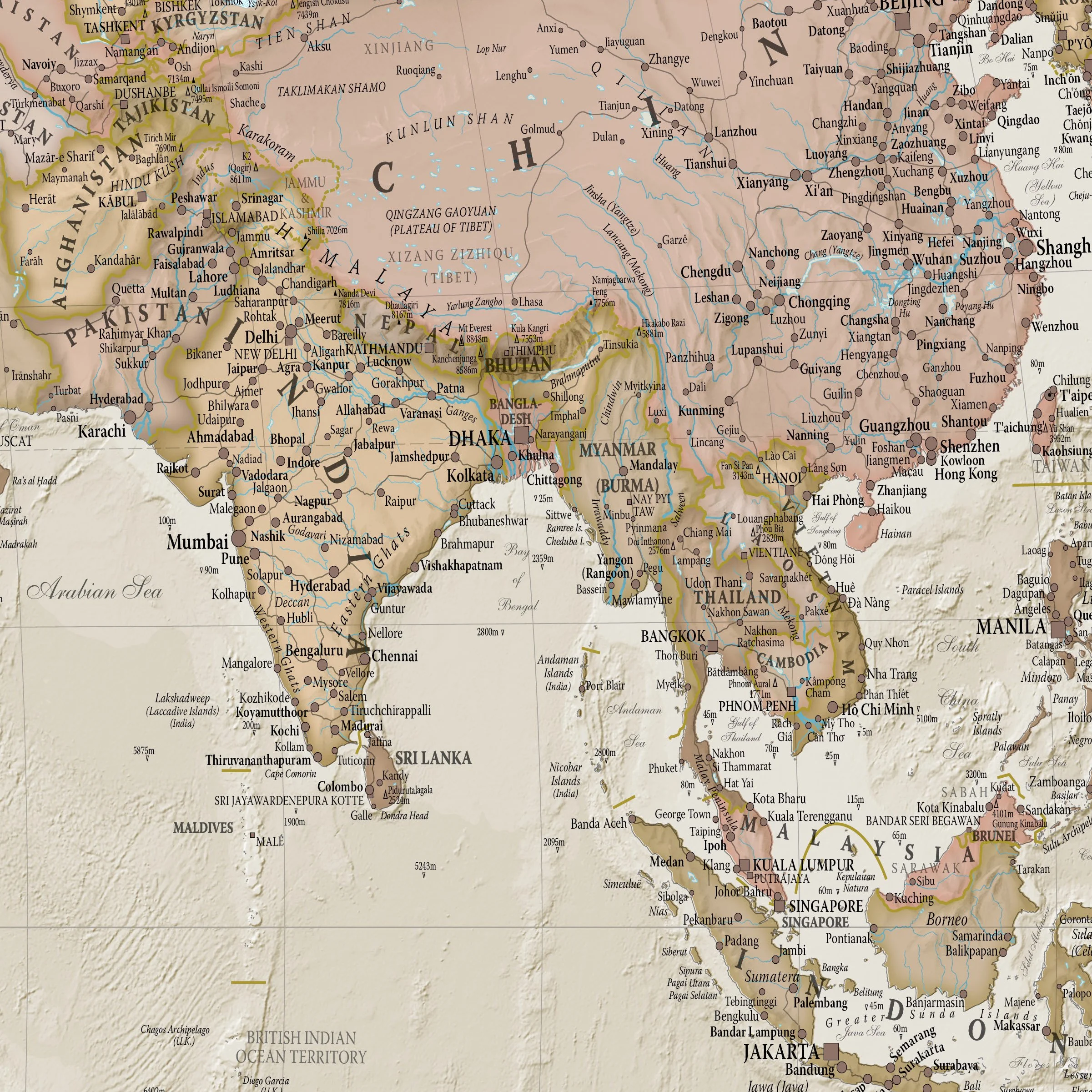 Maps International Gigantyczna mapa świata - mega-mapa świata w stylu antycznym - laminowana - 46 x 80-2025 zaktualizowana