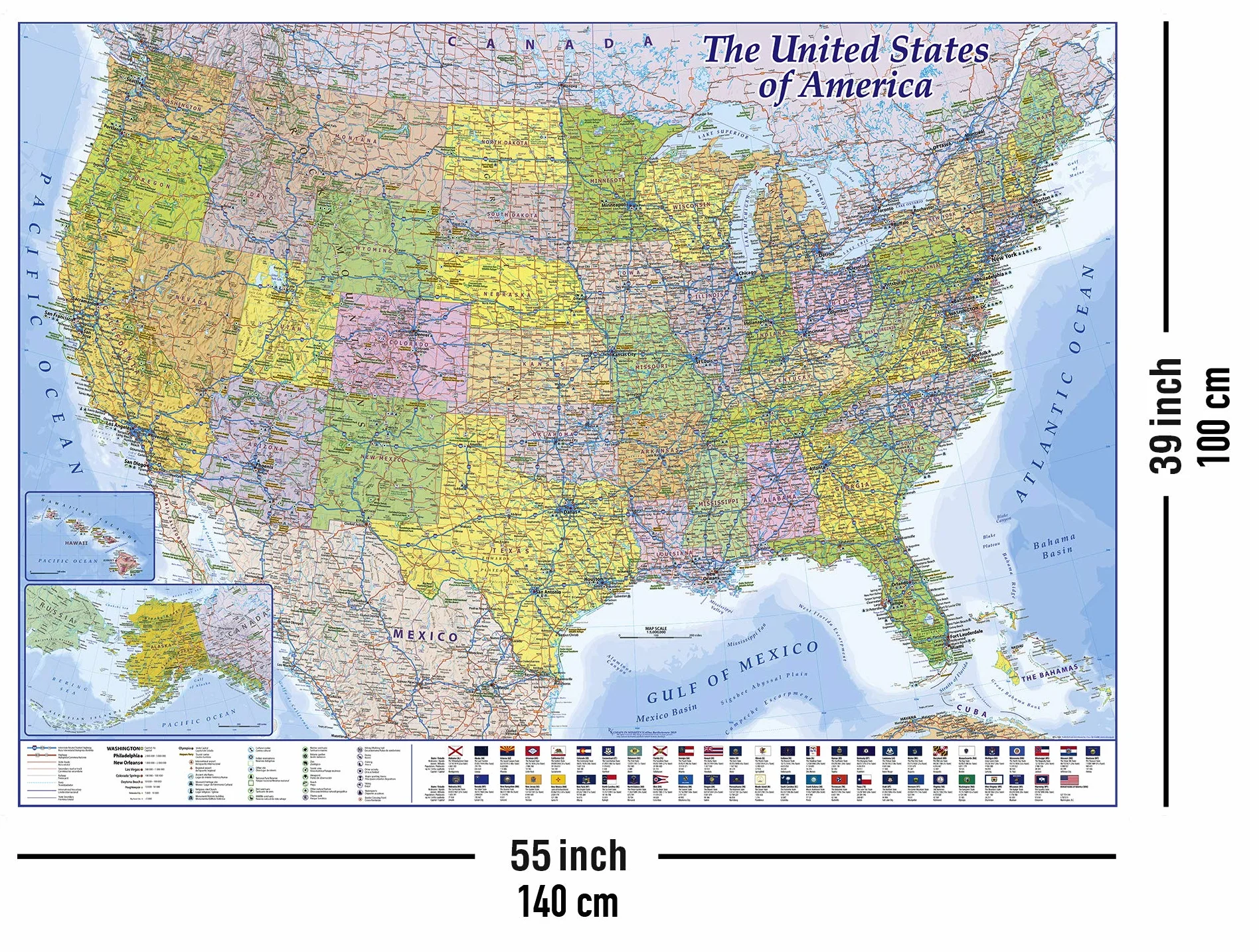 Close Up Xxl Mapa Usa 140 x 100 cm