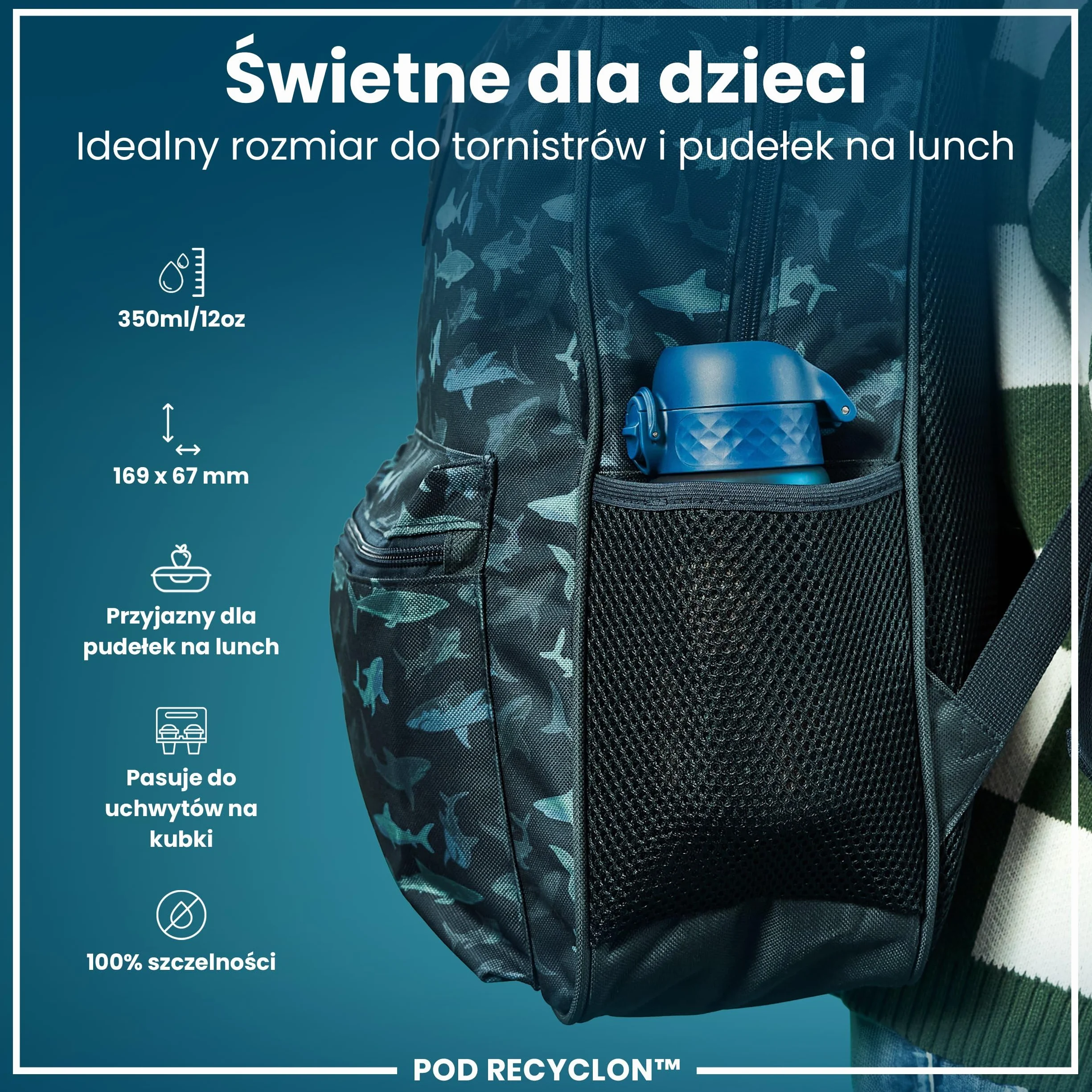 ION8 Butelka dla Dzieci, 350 ml/12 oz, Szczelna, Łatwa do Otwarcia, Bezpieczny Zamek, Można Myć w Zmywarce, Bez BPA, Uchwyt do Przenoszenia, Łatwa do Czyszczenia, Bezwonny, Czerwone Pandy