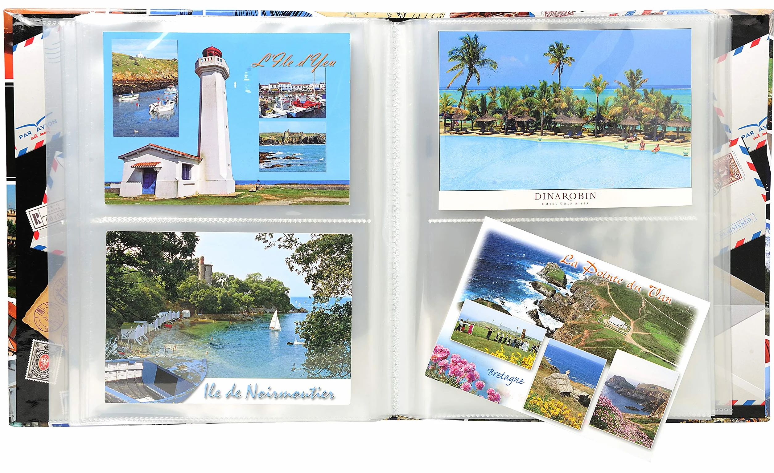 Exacompta 96115E Premium album kolekcjonerski na 200 pocztówek, format pionowy, 50 stron na 4 pocztówki każda, kolorowy