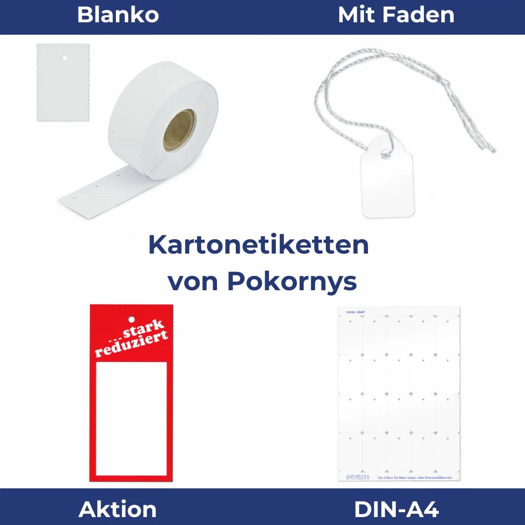 Etykiety kartonowe z otworem 30 x 45 mm 1000 sztuk na rolce perforowane