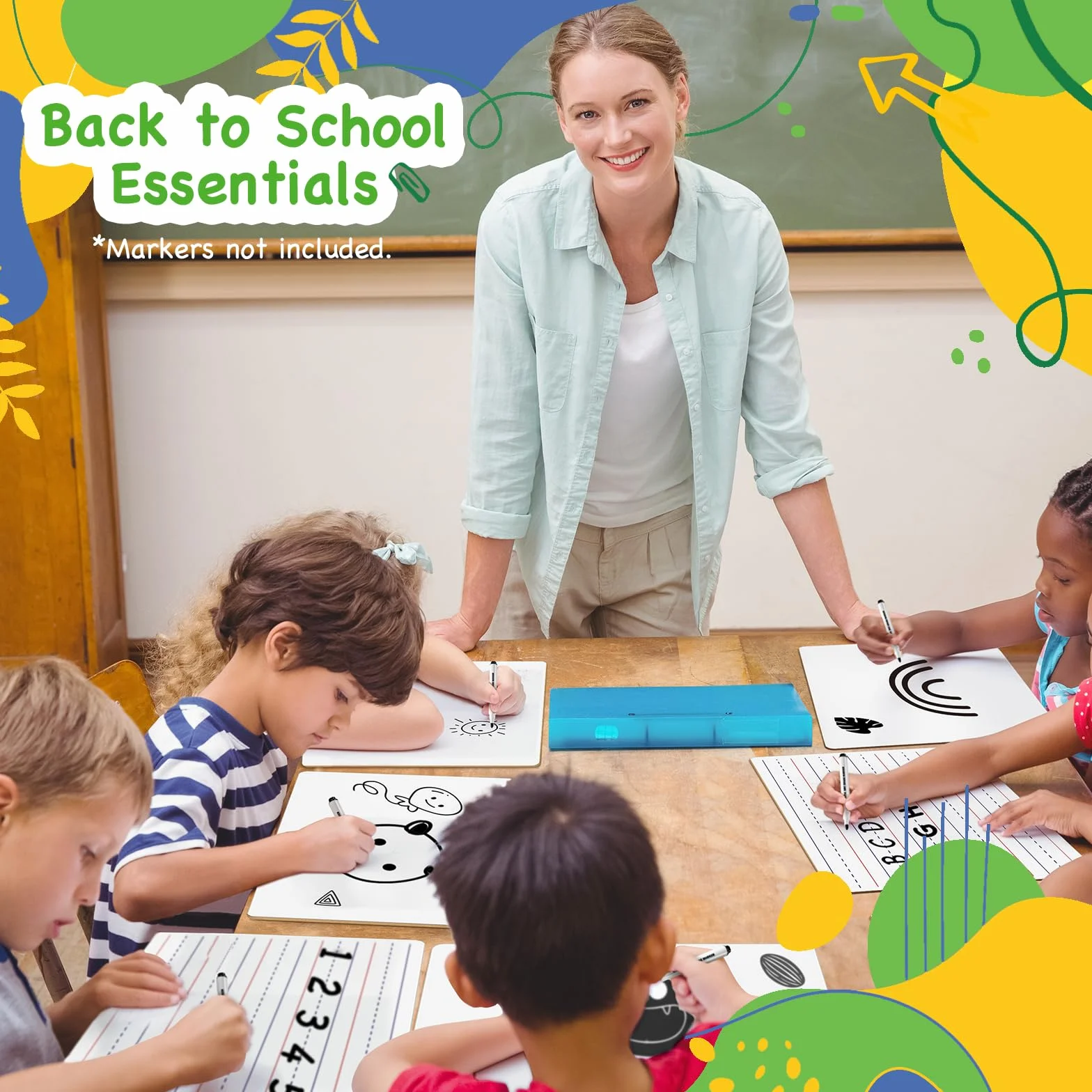 Double Sided Dry Erase Deski - Lined/Plain, Ohuhu 30-pak 20 x 30 cm, małe białe deski, w lined white boards for students, classroom, back to school Supplies