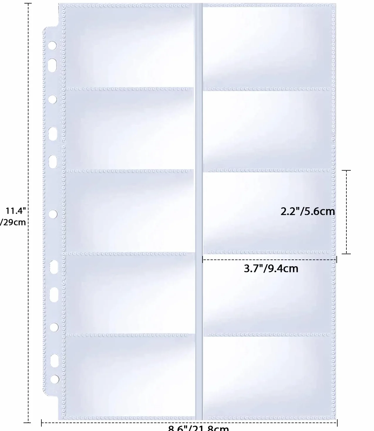 WITHYU 30 arkuszy z 600 kieszeniami na wizytówki, segregator A4, 2/3/4, segregator, etui na karty kredytowe, ultra przezroczyste wizytówki z 11 otworami, dwustronne, 10 kieszeni, rozmiar A4