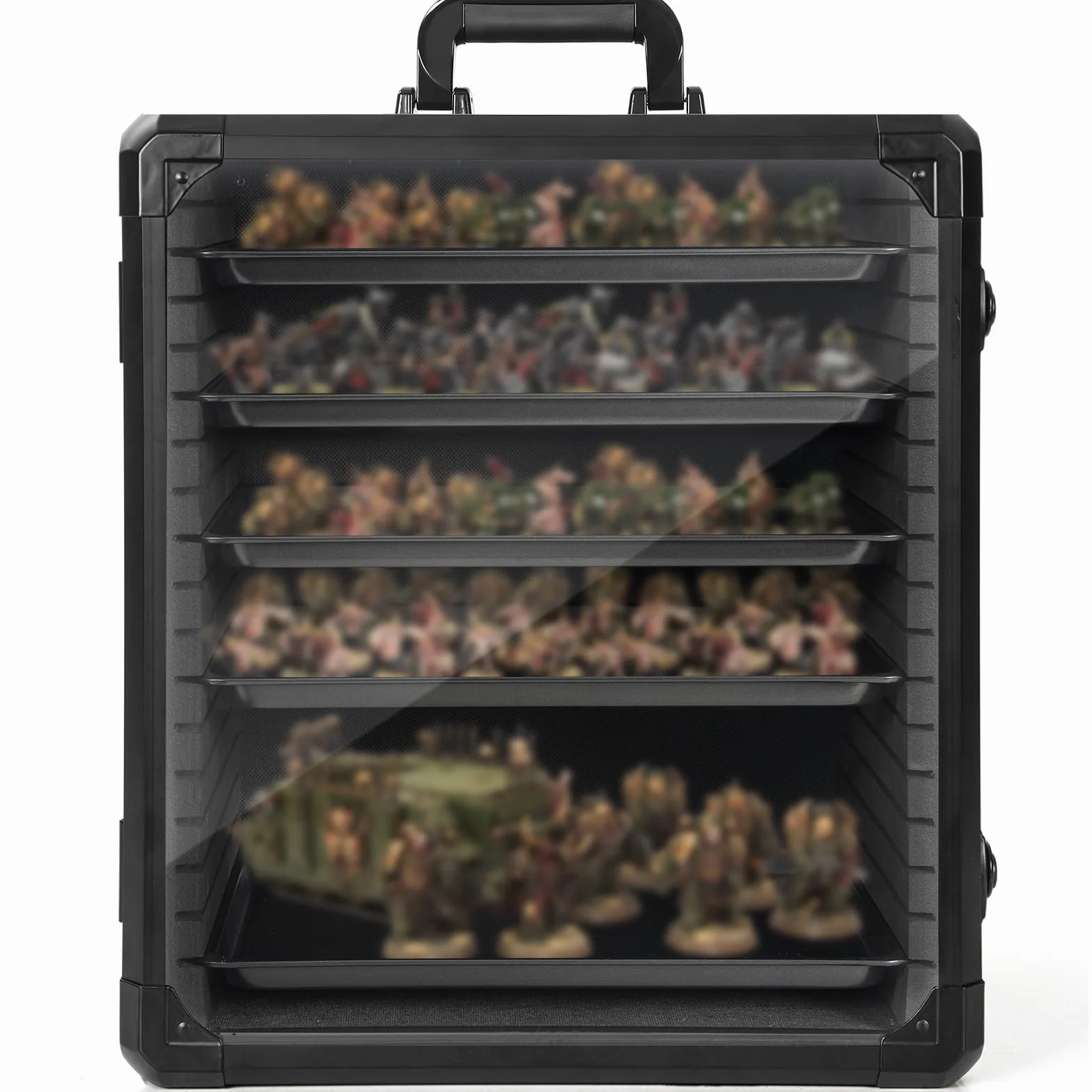 AKOZLIN Miniaturowa walizka transportowa L-40 x 40 cm z zamkiem magnetyczne przegródki metalowe