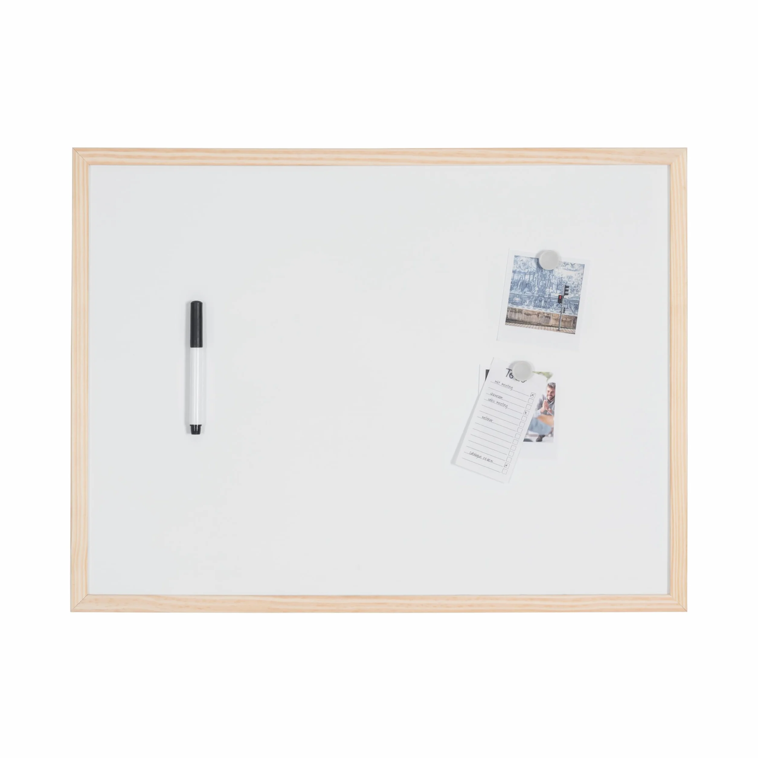 Bi-Office Budget tablica suchościeralna z drewnianą ramą, magnetyczna, 5 rozmiarów do wyboru, 60 x 45 cm