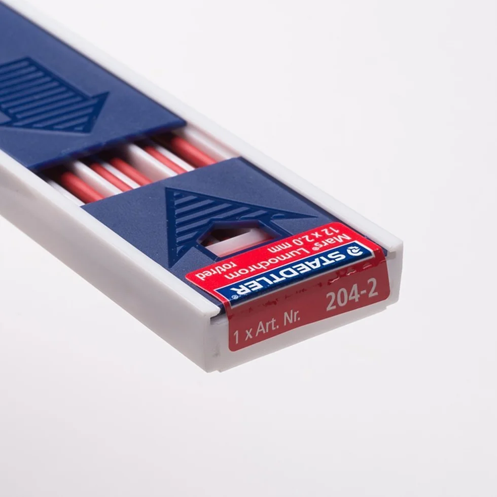 STAEDTLER 204-2 wkłady do farb Mars Lumochrom, etui z 12 wkładami kolorowymi, czerwony
