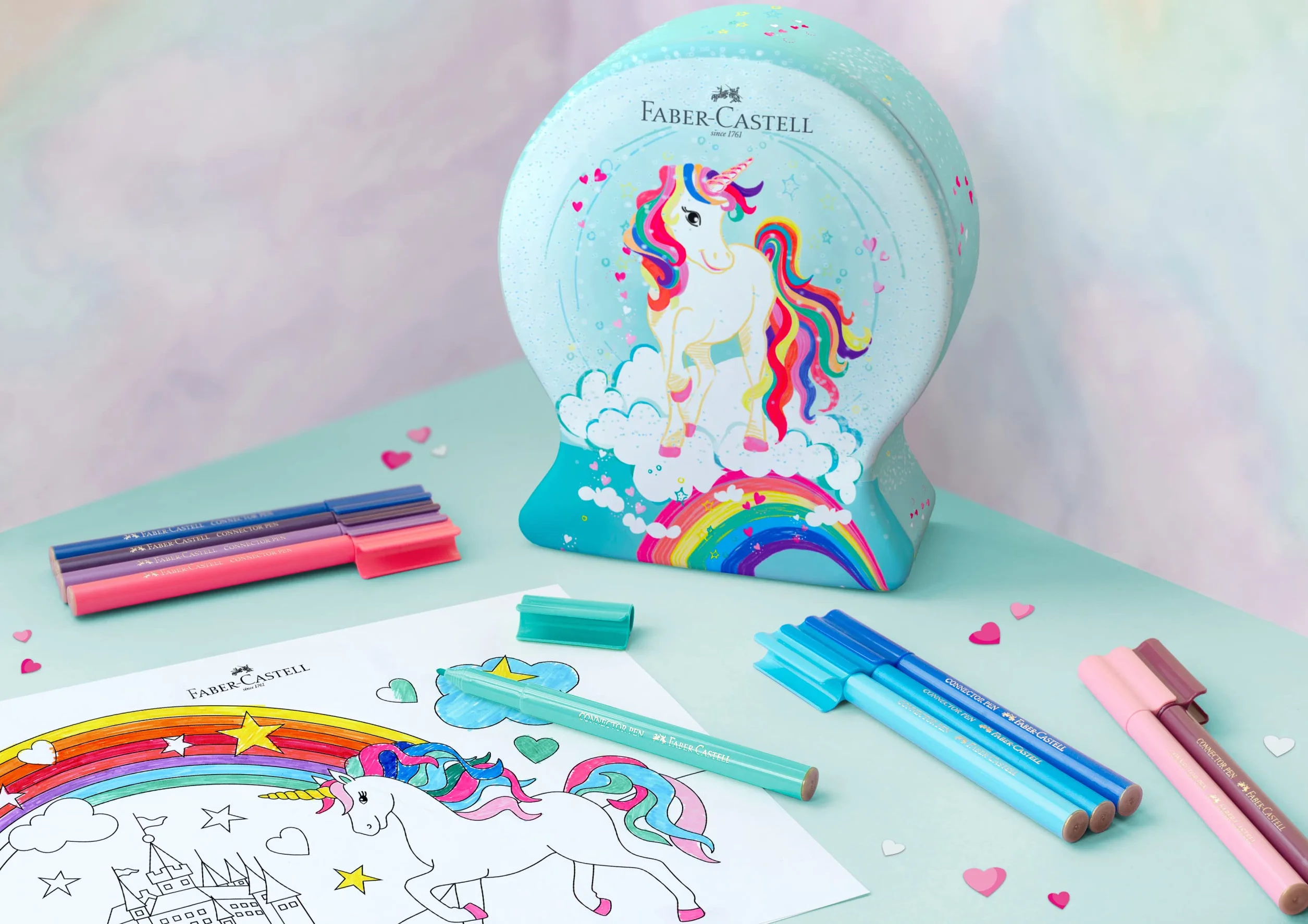 Faber-Castell Connector Unicorn Zestaw pisaków filcowych 33 elementy zmywalne