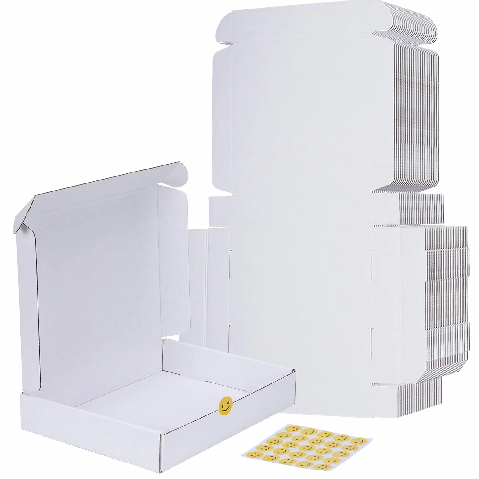 RLAVBL 25 sztuk dwustronnych białych kartonów wysyłkowych, wymiary: 30,5 x 22,9 x 5,1 cm, łatwy montaż, idealne dla małych firm