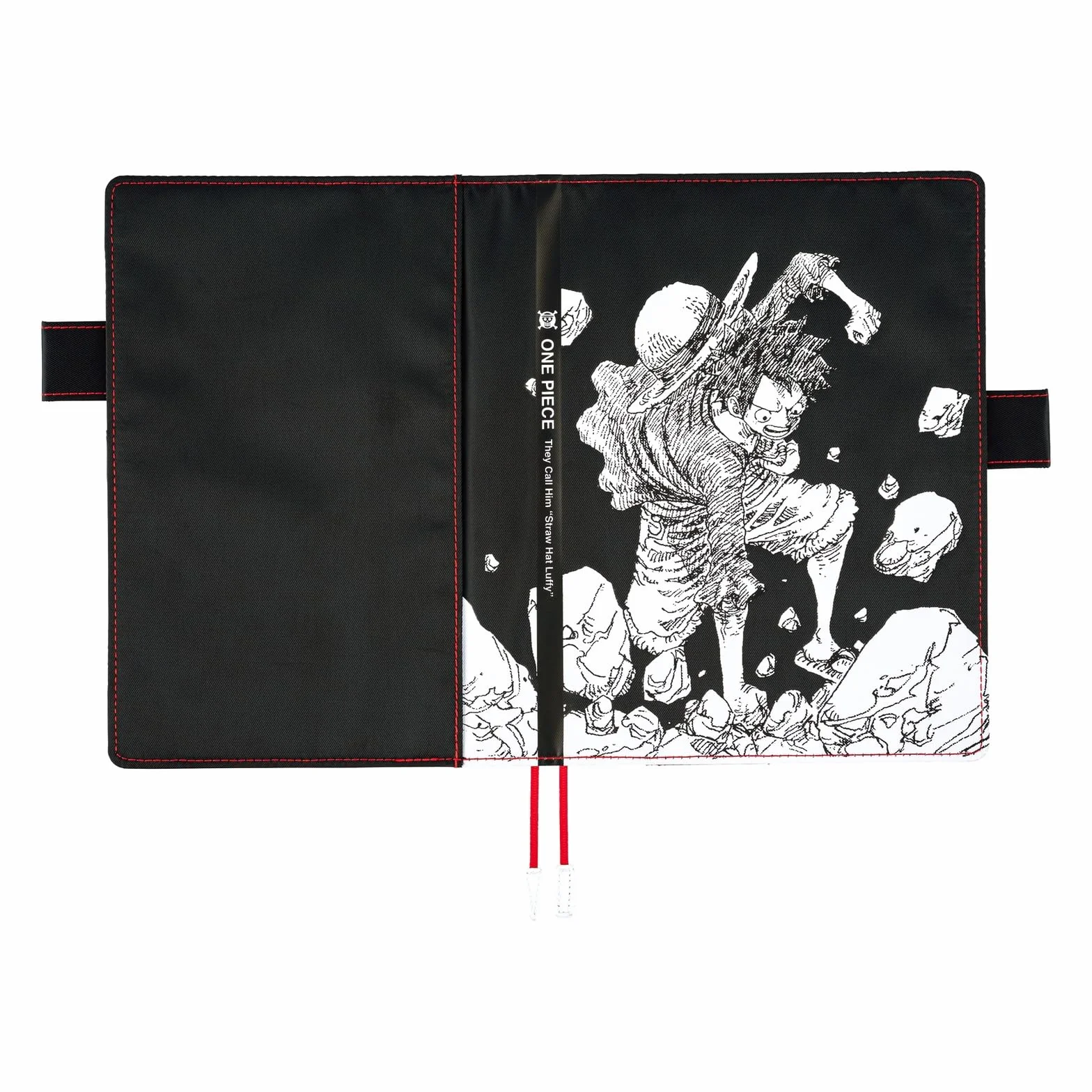 Hobonichi Techo pokrowiec na planer A5 – ONE PIECE magazine: Straw Hat Luffy (czarny) (rozmiar Cousin, tylko okładka)