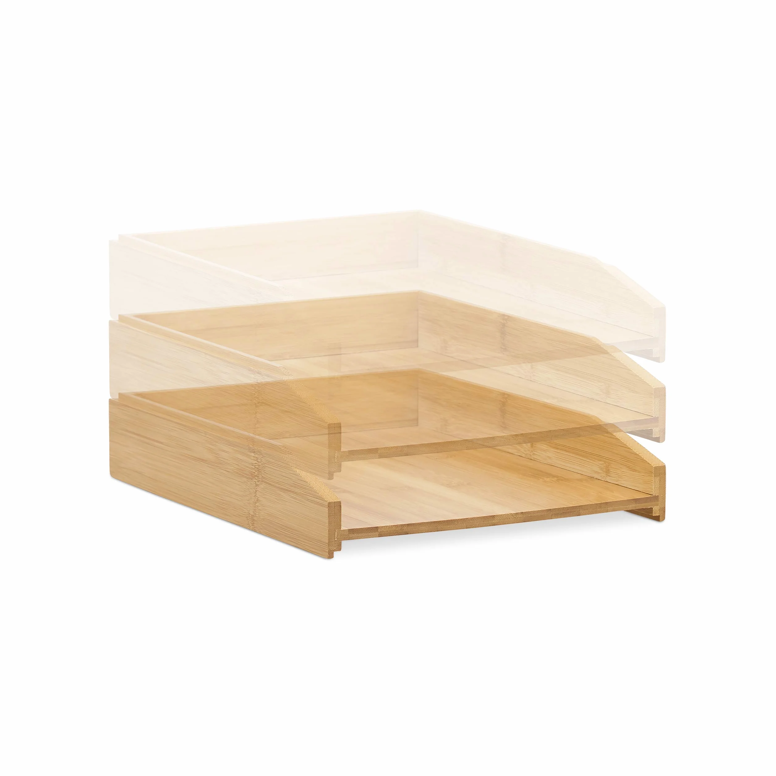 Relaxdays bambusowy organizer na biurko, półka na dokumenty, format A4, 6x25x33 cm, przybornik na koperty, jasnobrązowy