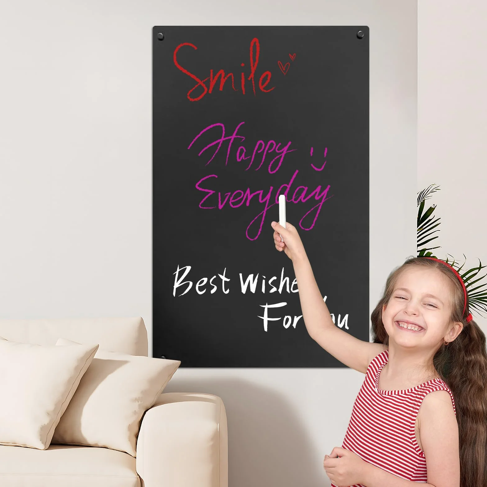 Magnetyczna tablica 80 x 50 cm czarna do kuchni biura pokoju dziecięcego